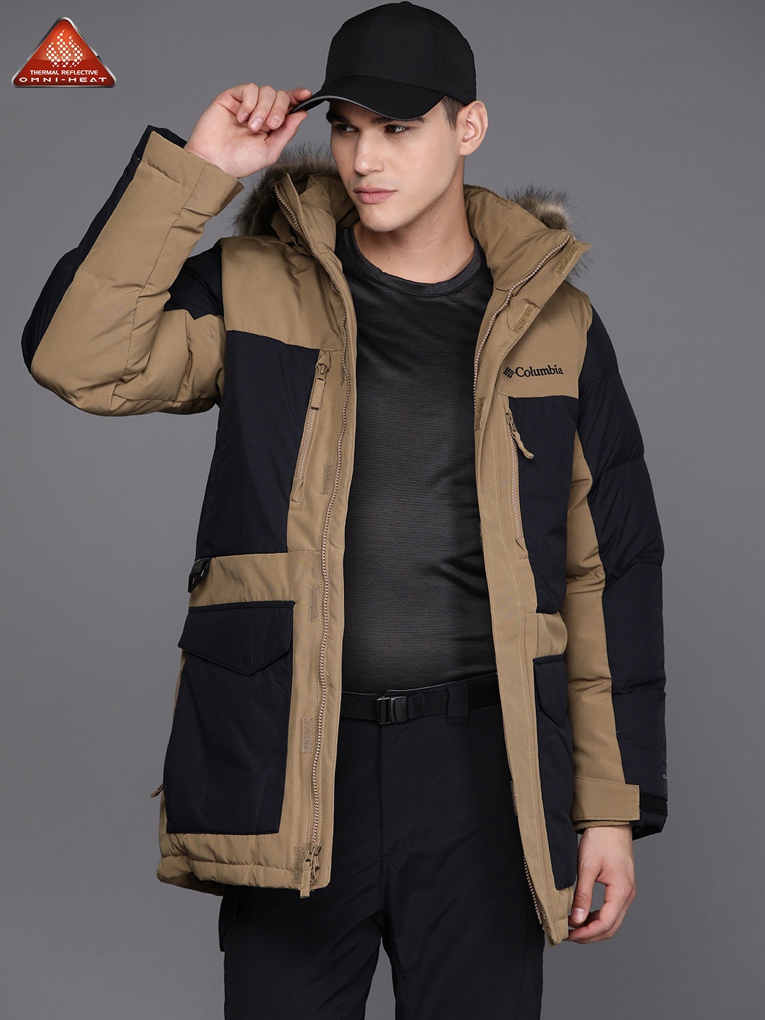 

Columbia Men Colourblocked Insulator Outdoor Peak Fusion Parka Jacket With Detachable Hood, Brown