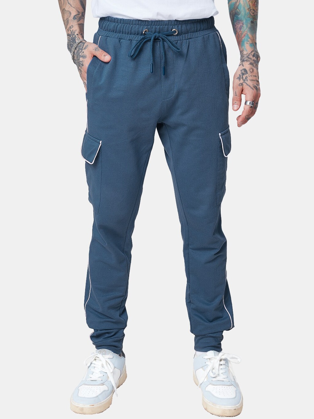 

The Souled Store Men Cargo Joggers, Blue