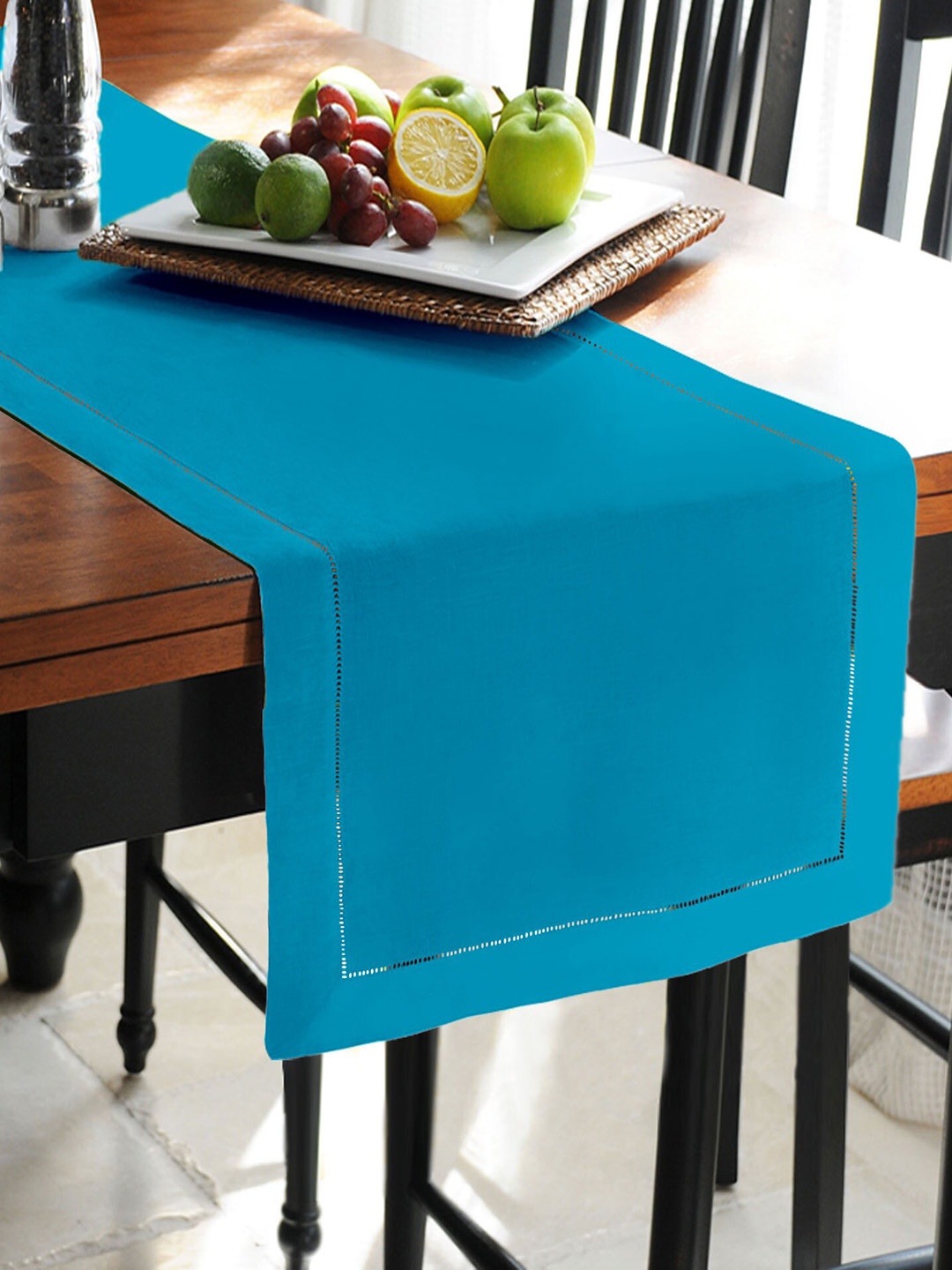 

Lushomes Blue Double Bordered Holestitch Dining Table Runners