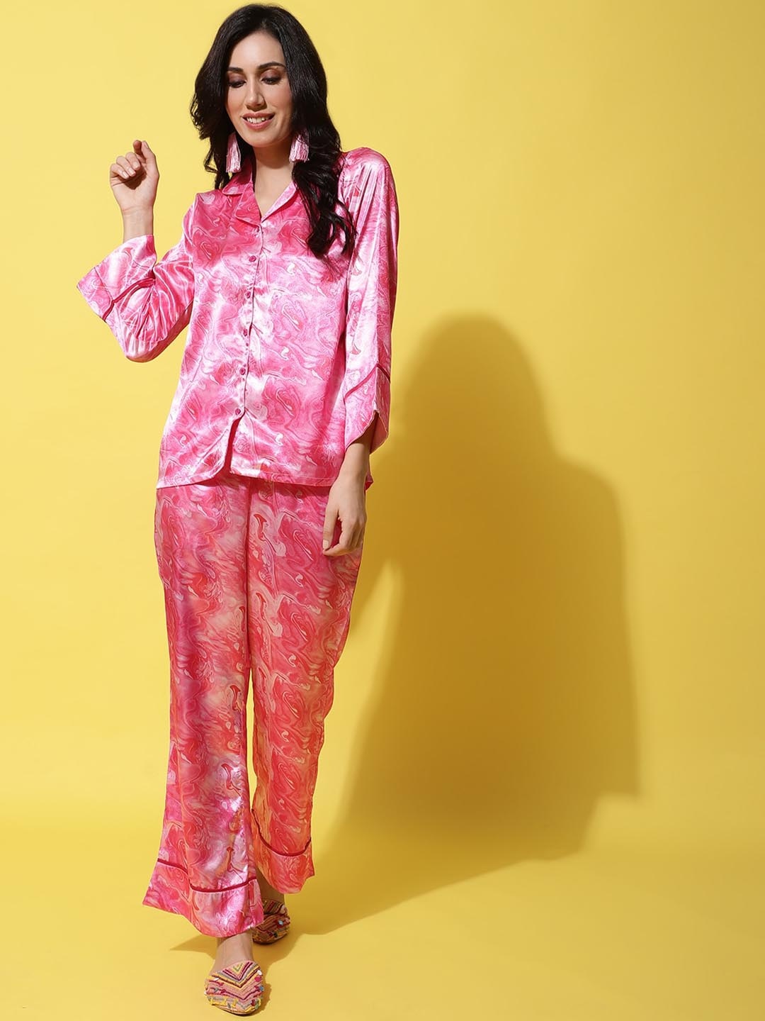 

Claura Women Printed Co-Ords, Pink