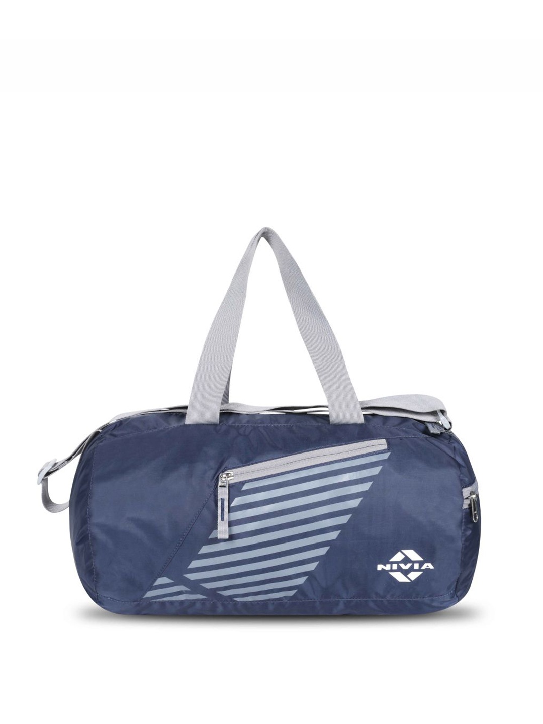 

NIVIA Grey & Navy Blue Printed Duffel Bag