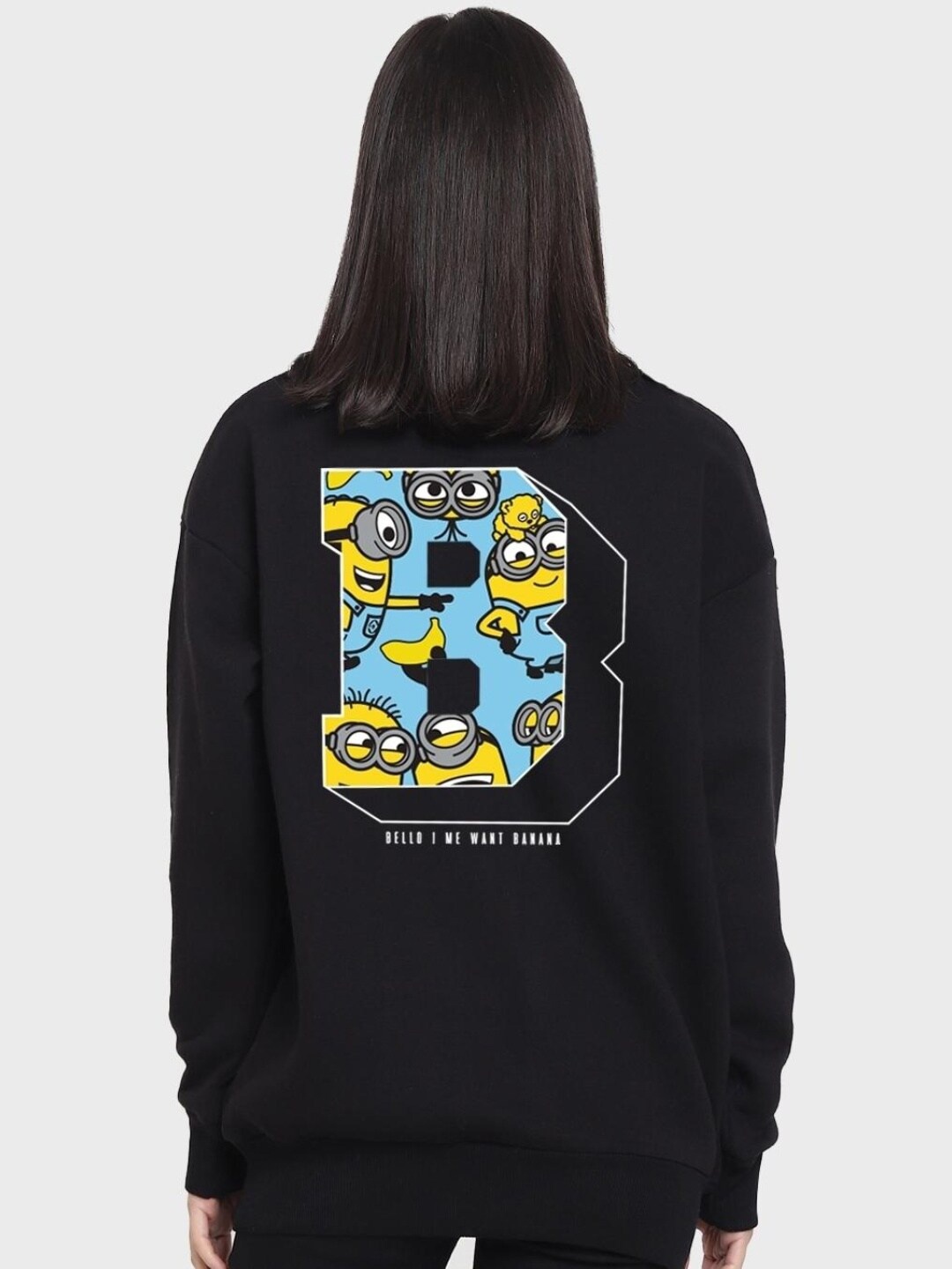 

Bewakoof Women Graphic Printed Hooded Sweatshirt, Black