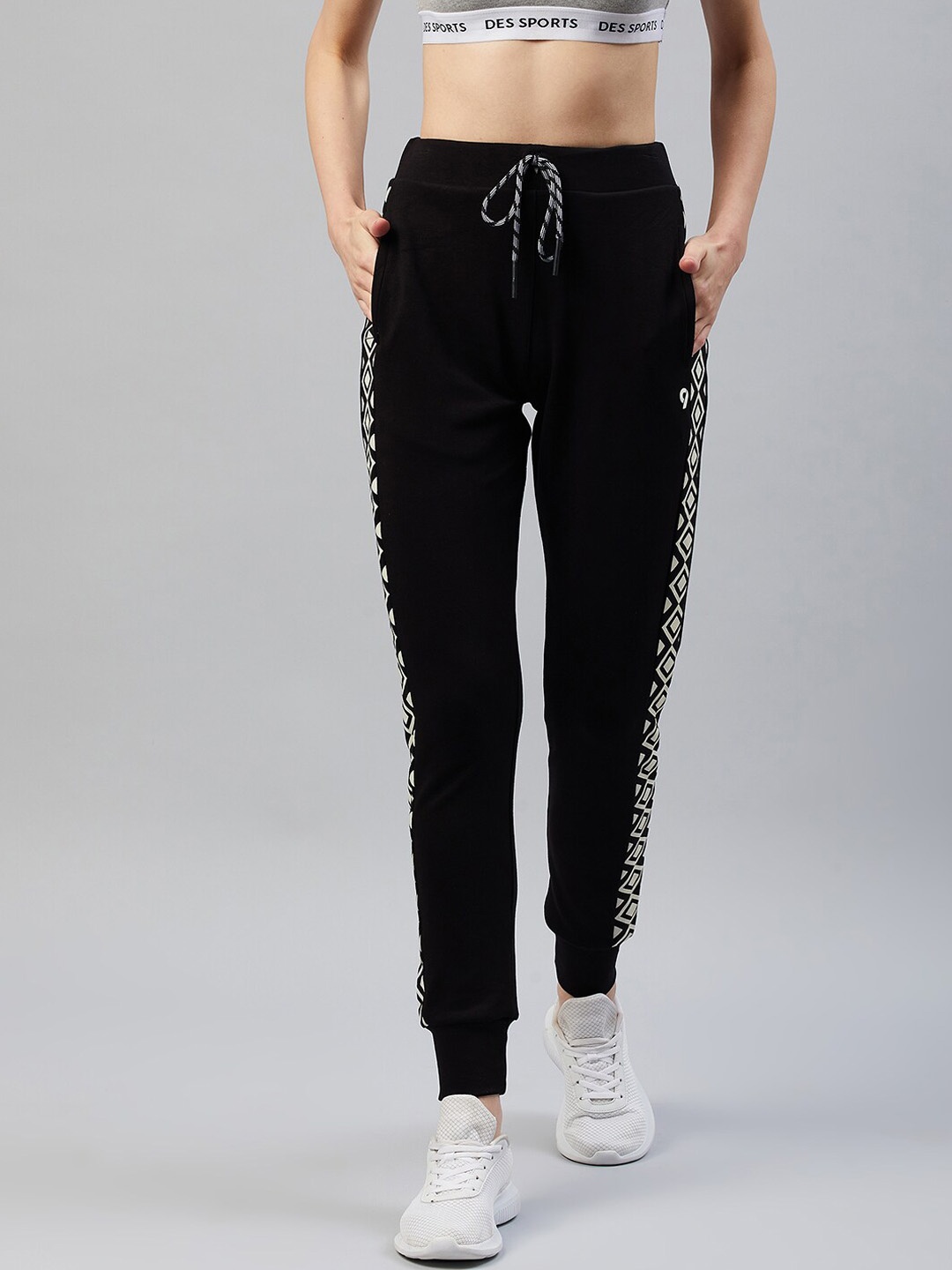 

C9 AIRWEAR Women Contrast Panel Rapid Dry Track Pants, Black