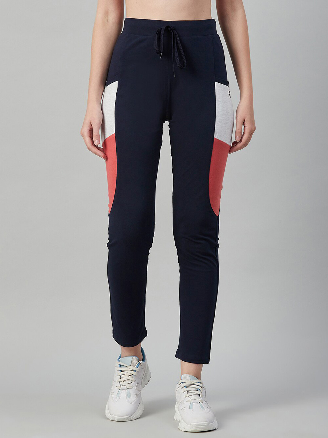 

C9 AIRWEAR Women Colorblocked Rapid Dry Track Pants, Navy blue