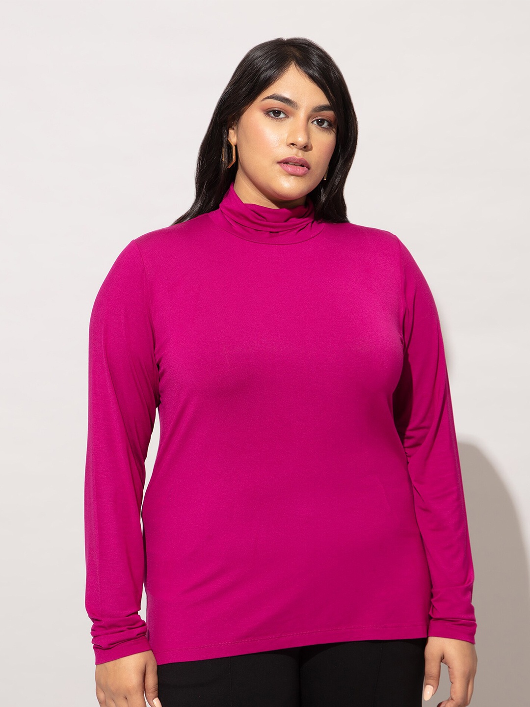 

20Dresses Women Turtle Neck T-shirt, Magenta