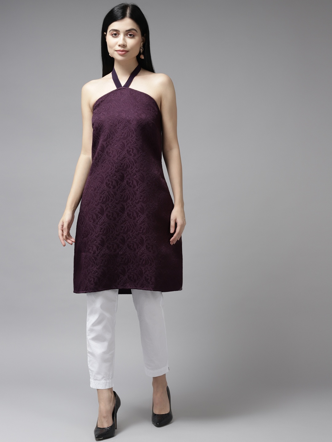 

Aarika Women Halter Neck Tunic, Purple