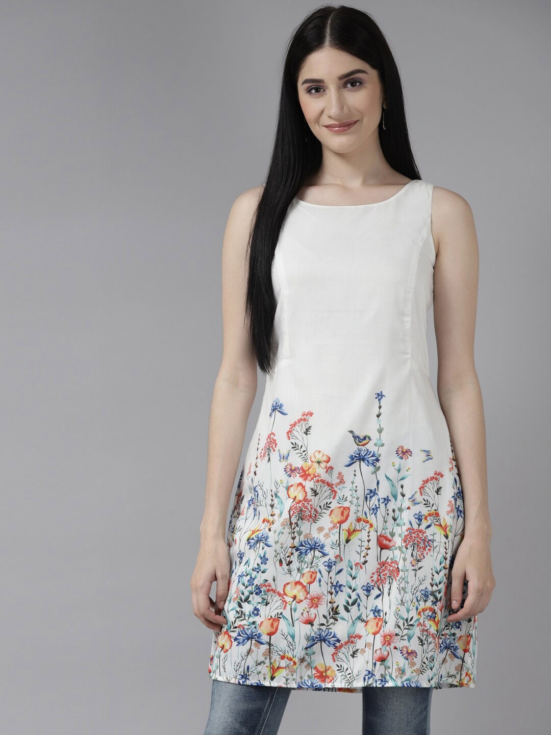 

Aarika Printed Georgette Tunic, White