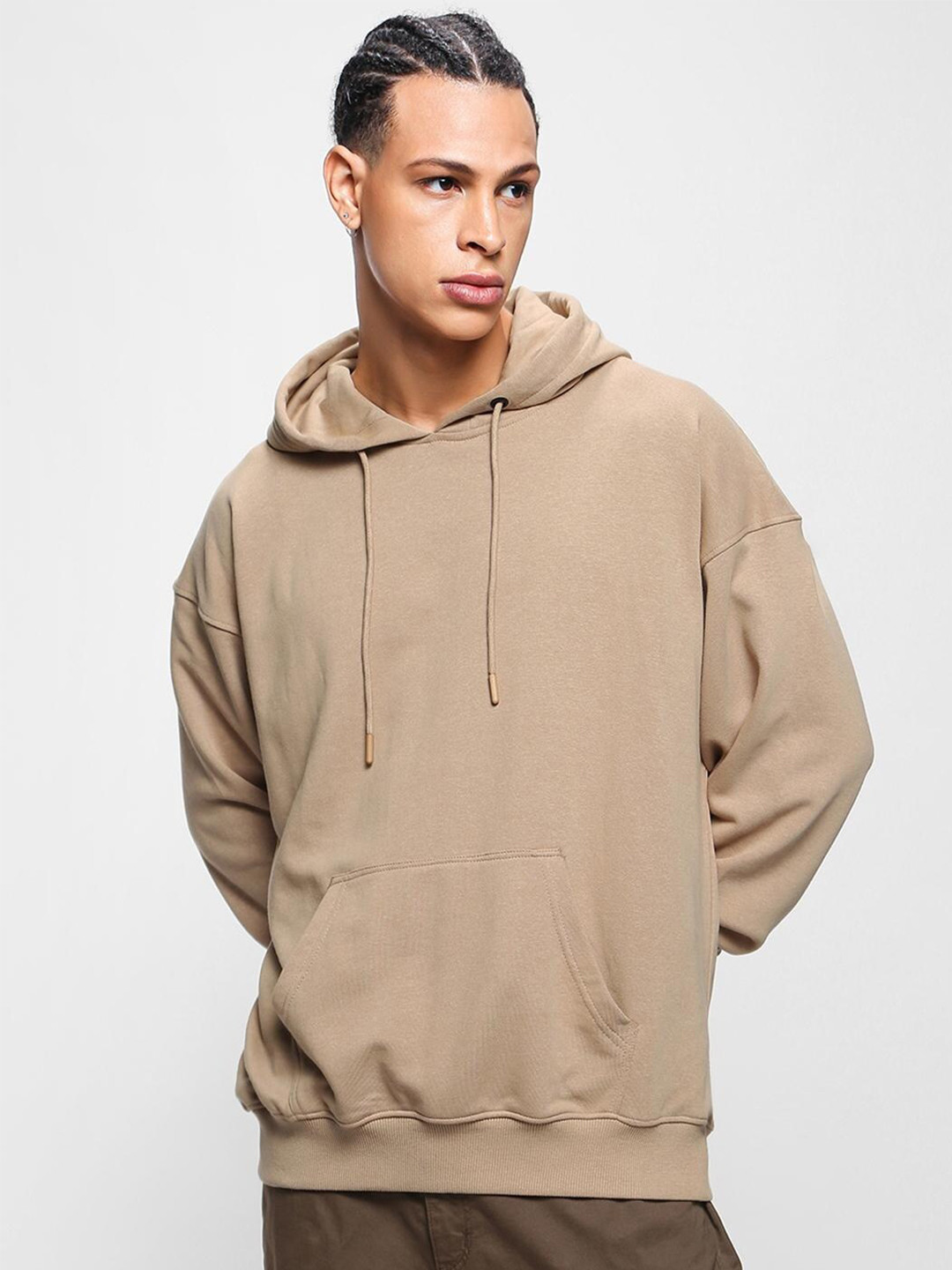 

Bewakoof Men Hooded Sweatshirt, Beige