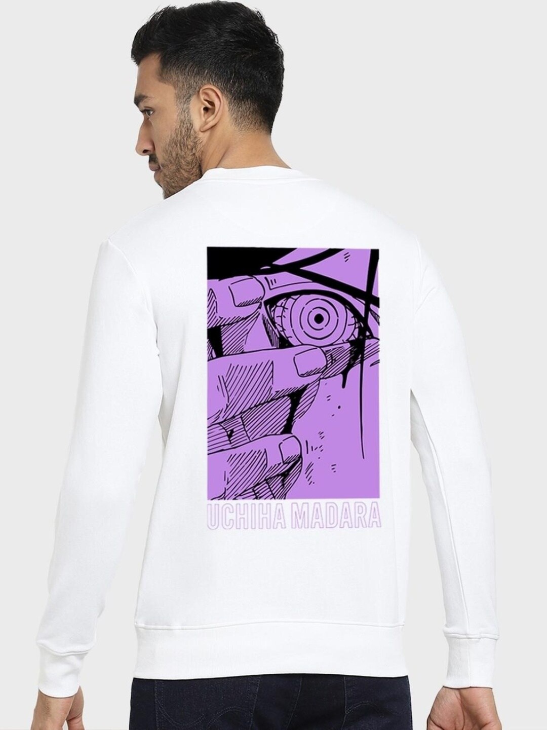 

Bewakoof Men Printed Fleece Sweatshirt, White