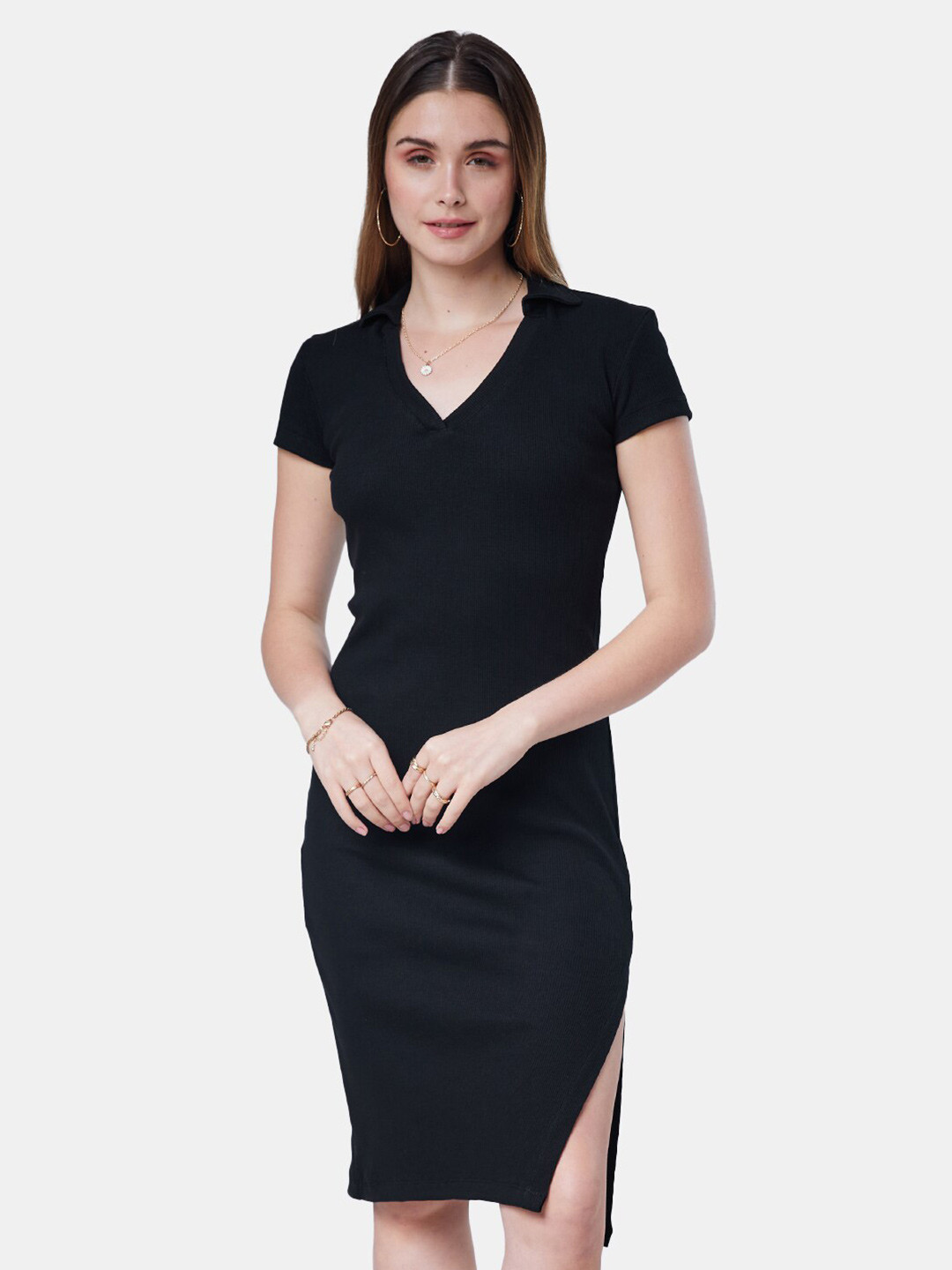 

The Souled Store Bodycon Cotton Dress, Black