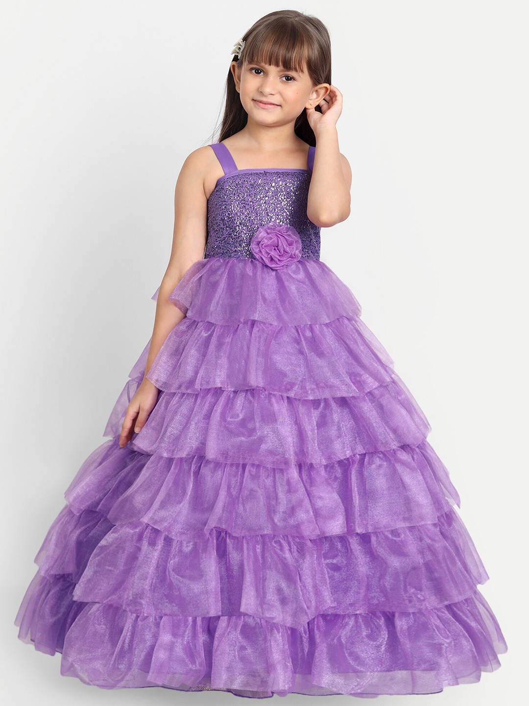 

SOFYANA Embellished Shoulder Strap Fit & Flare Maxi Dress, Lavender