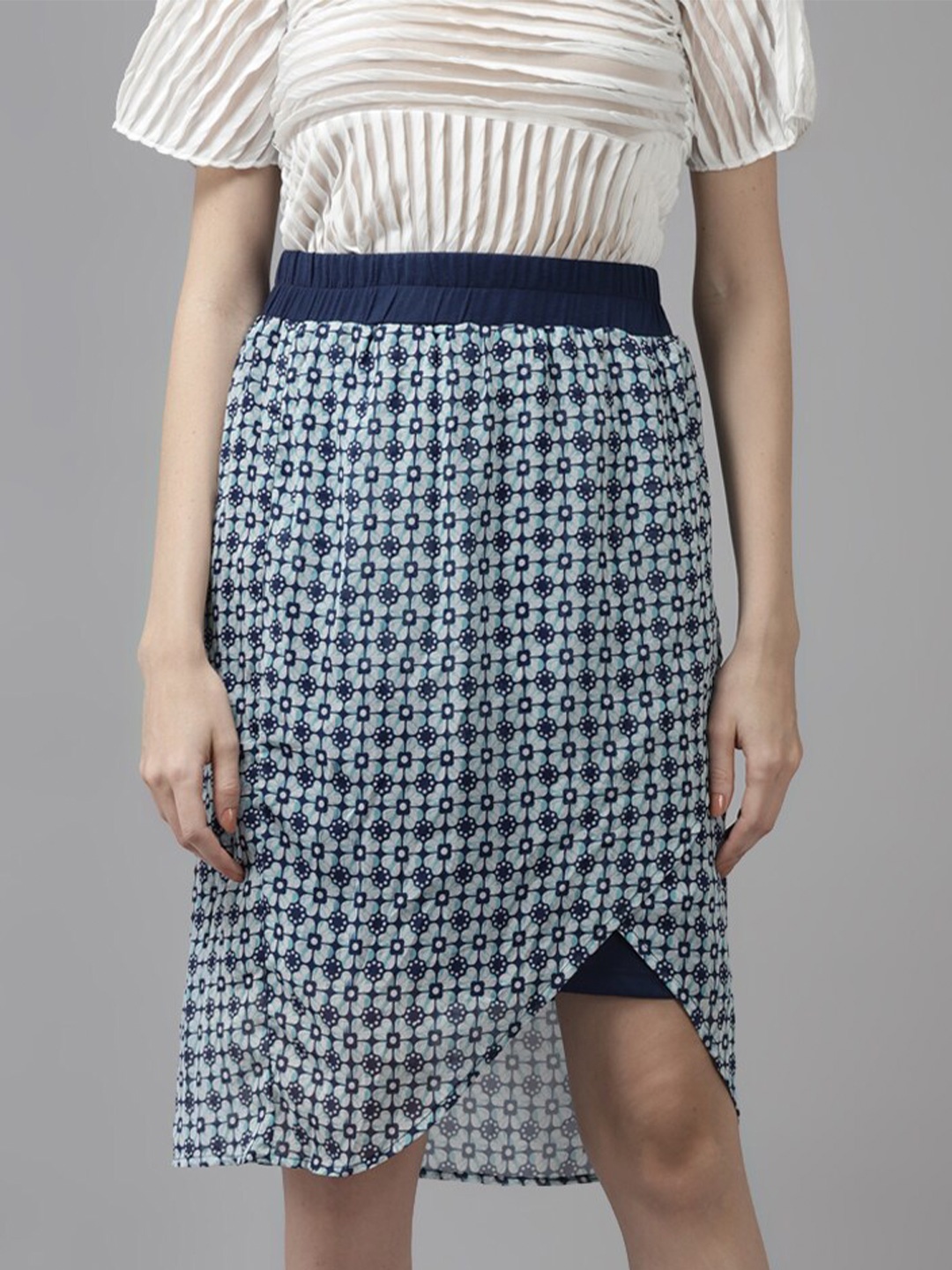 

Aarika Women Printed Skirt, Blue