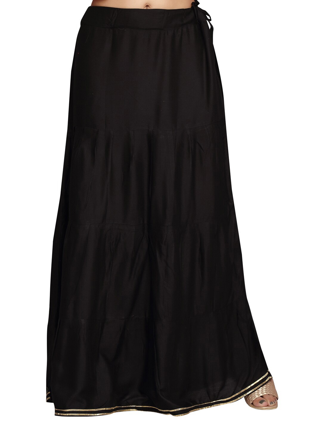 

Aarika Women Solid Long Skirt, Black