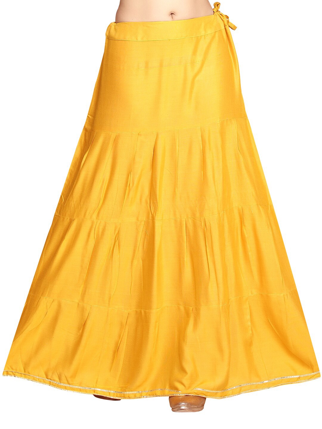 

Aarika Women Flared Chambray Ethnic Skirt, Yellow