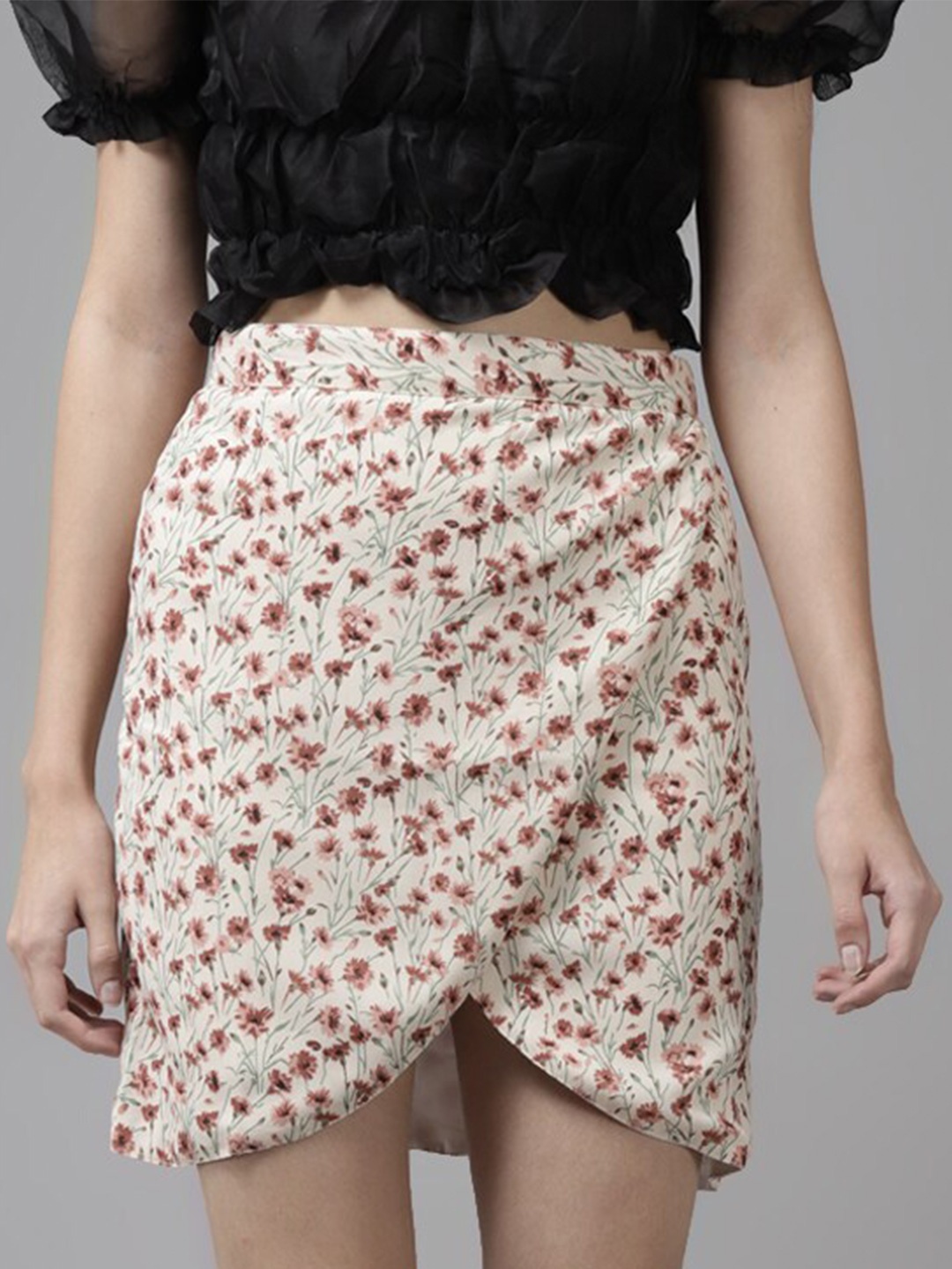 

Aarika Women Printed Tulip Skirt, Beige