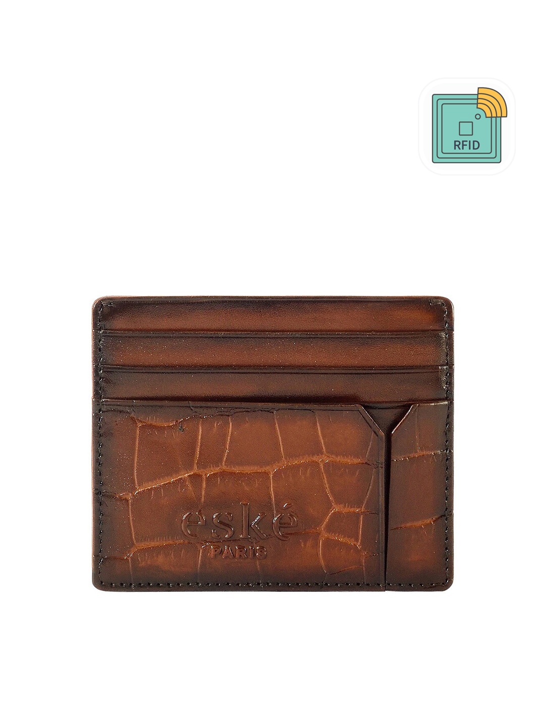 

Eske Men Textured Leather Card Holder, Tan