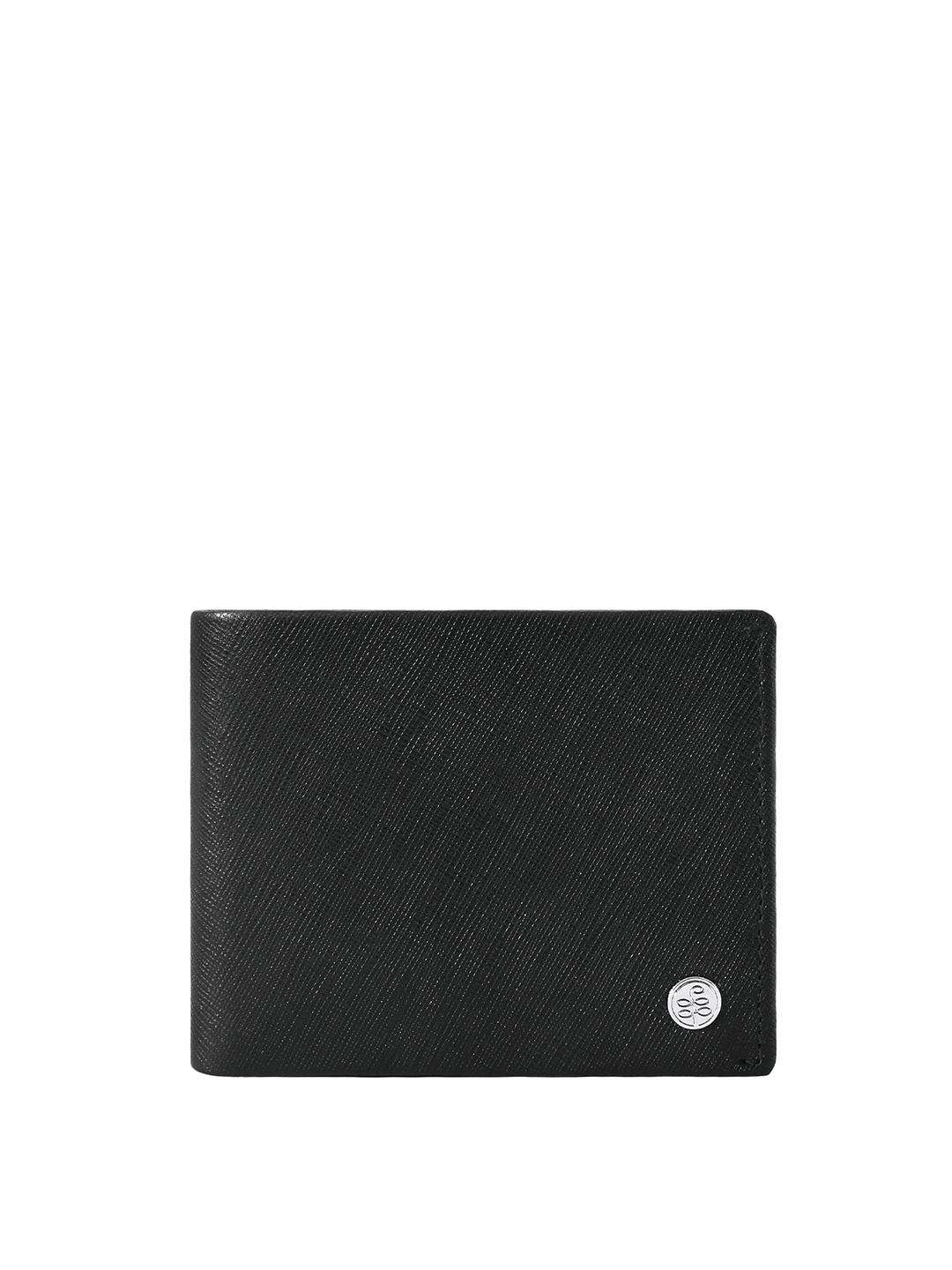 

Eske Men Textured Leather Two Fold Wallet, Black