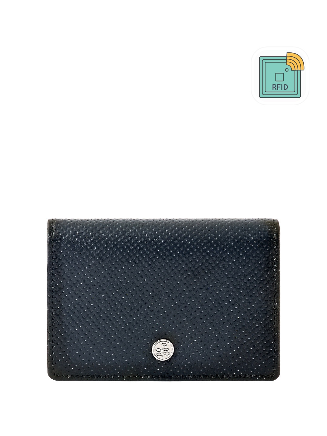 

Eske Men Textured Leather Card Holder, Navy blue