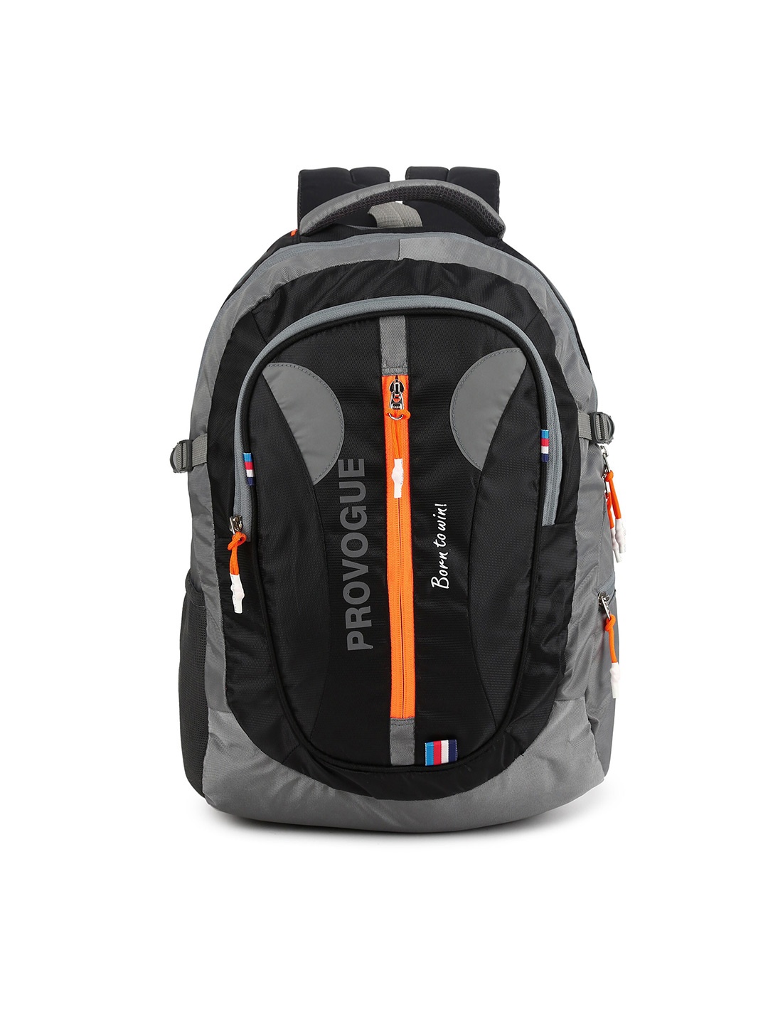 Provogue Colourblocked Backpack with Reflective Strip, Grey