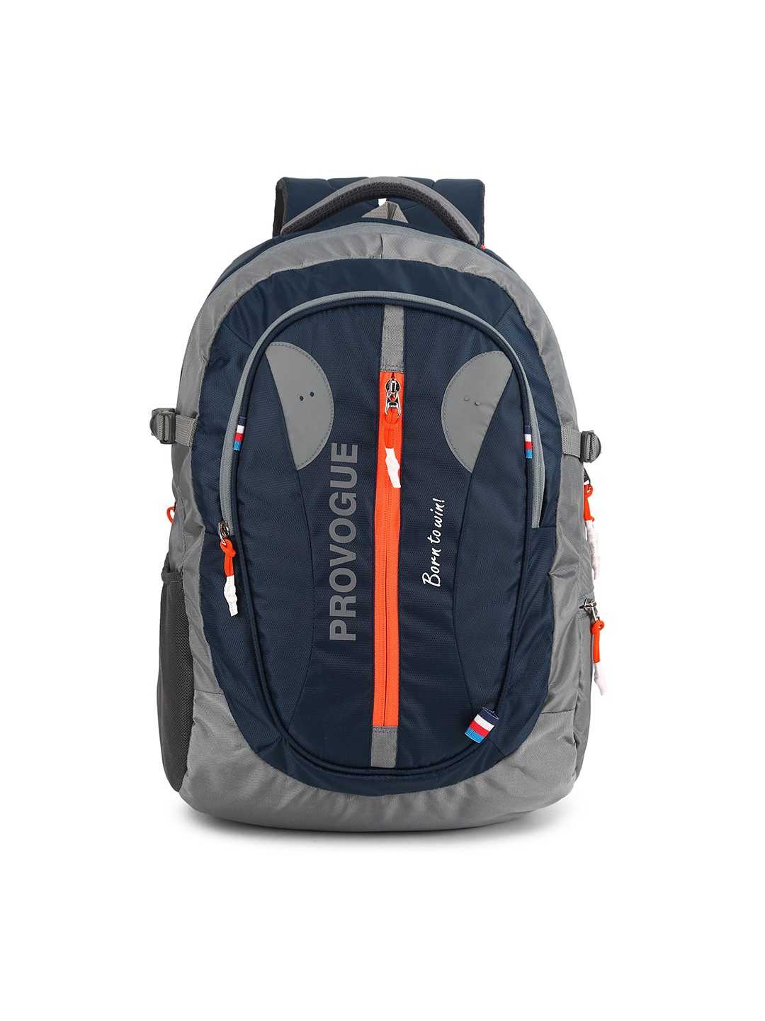 Provogue Colourblocked Backpack with Reflective Strip, Grey