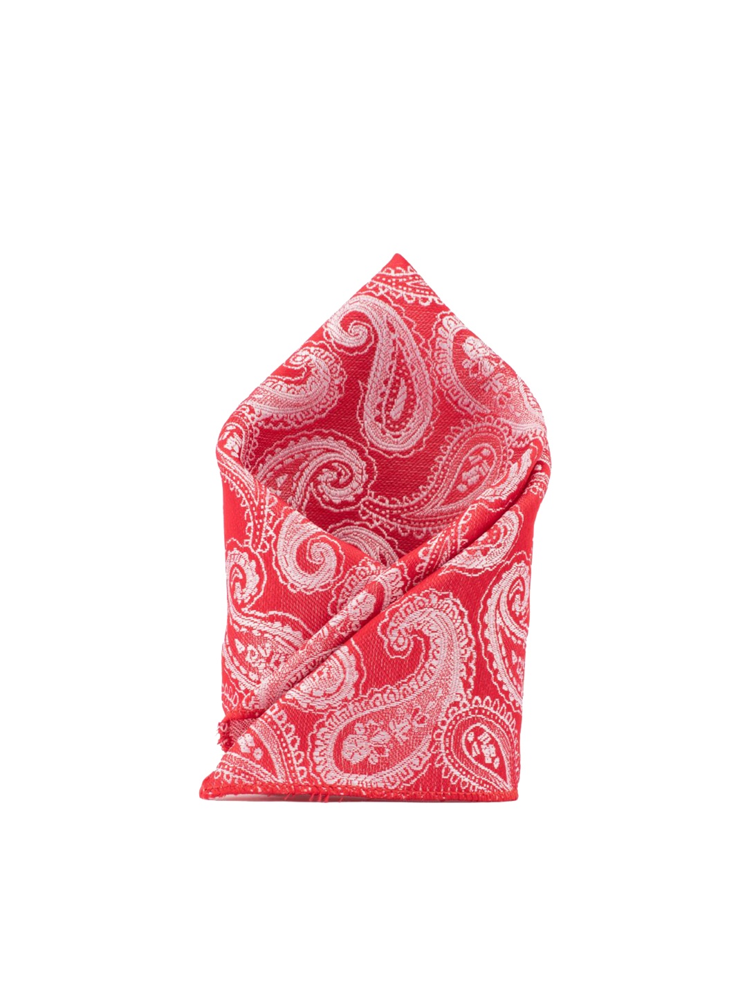 

The Tie Hub Men Paisley Printed Pocket Squares, Red
