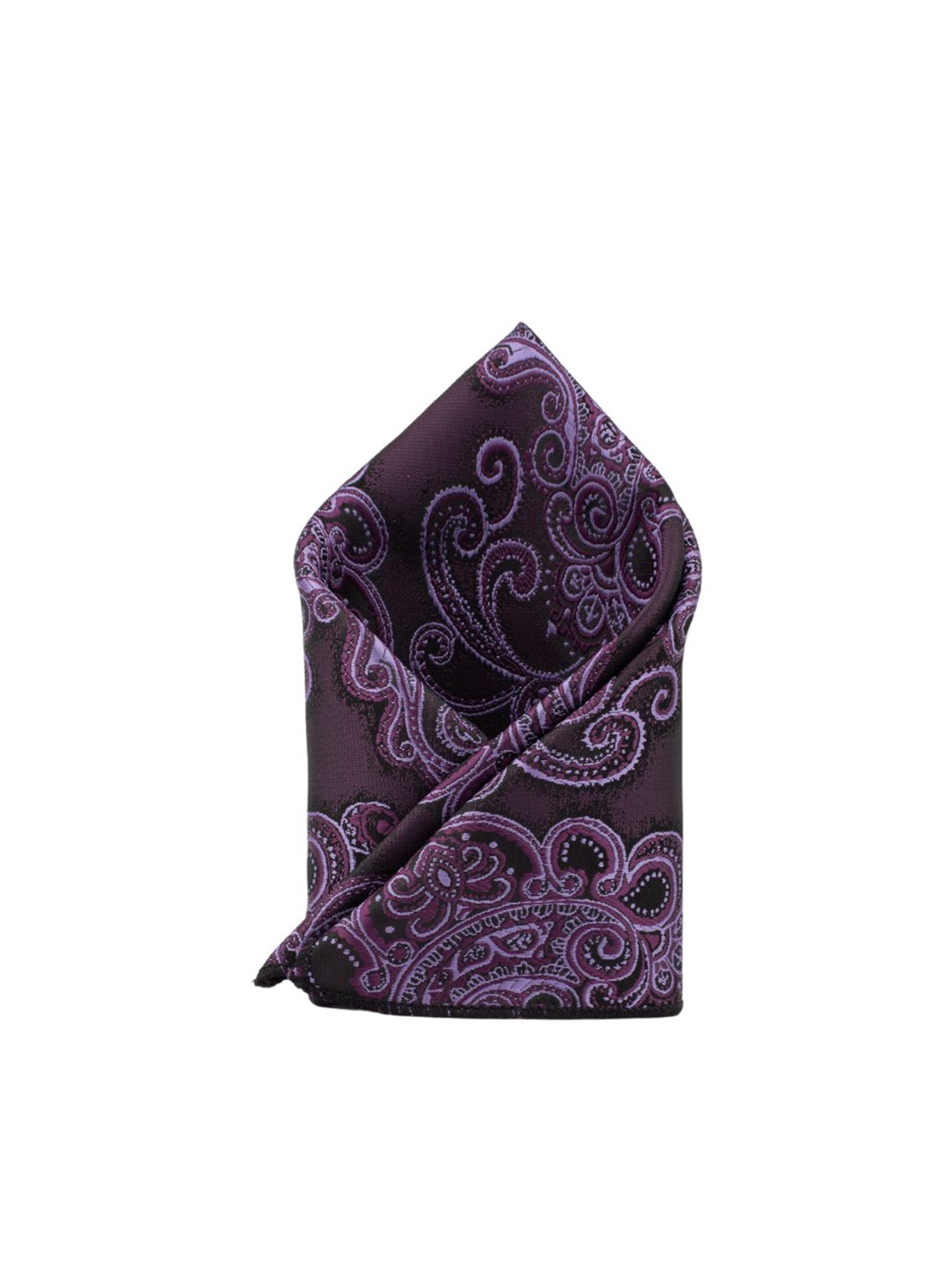 

The Tie Hub Men Paisley Printed Pocket Square, Purple
