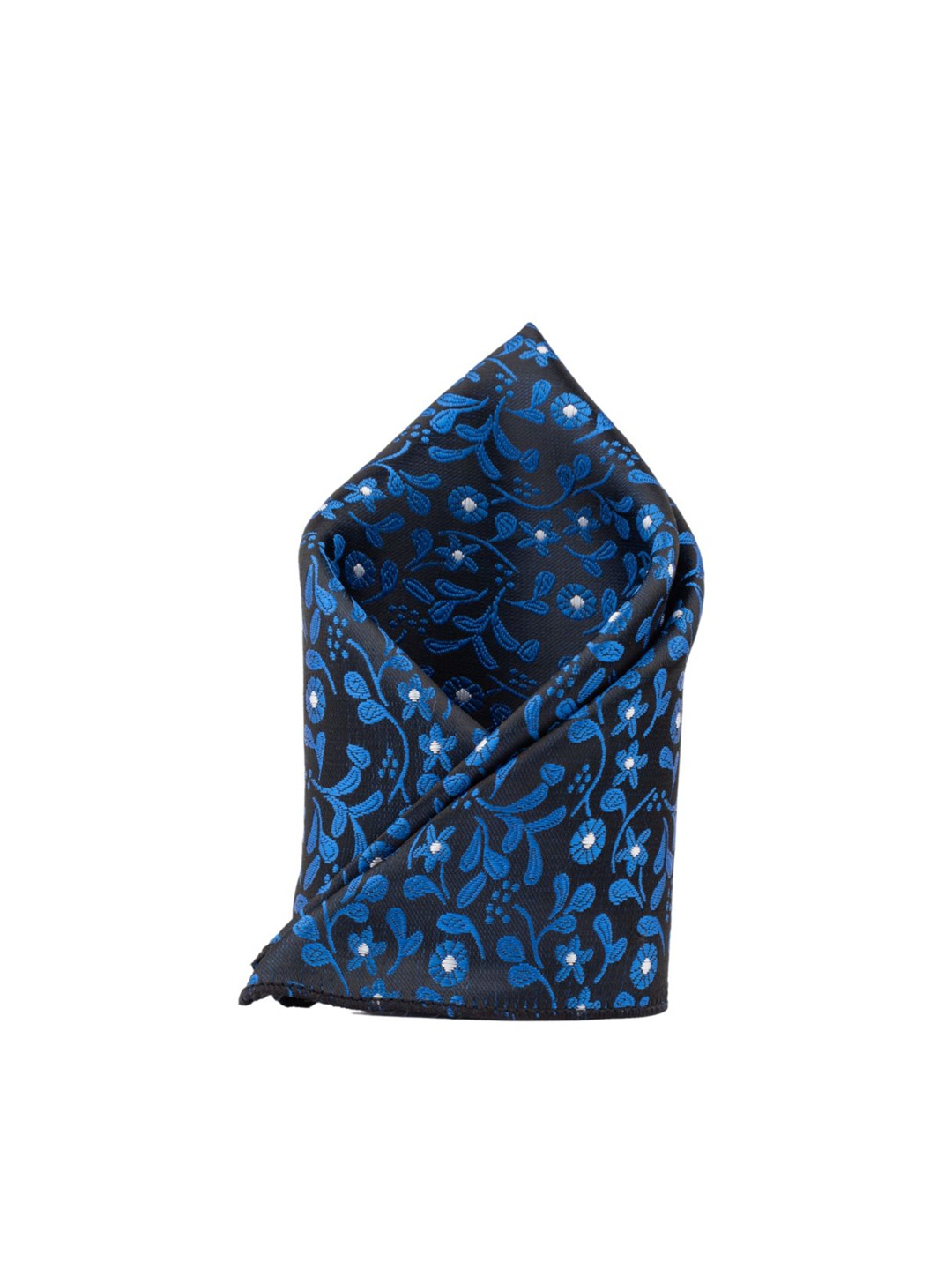 

The Tie Hub Men Printed Silk Pocket Square, Blue