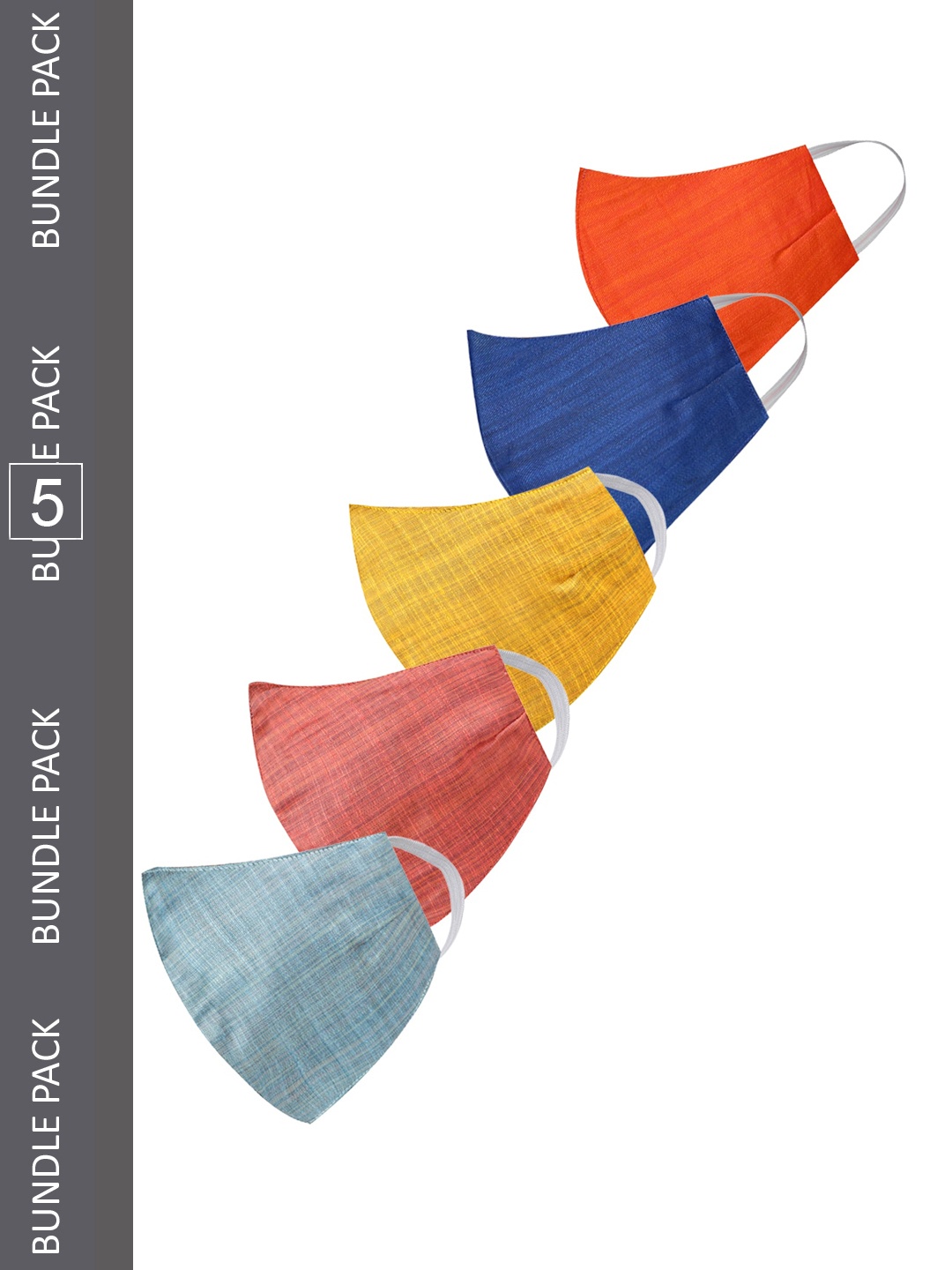 

VASTRAMAY Pack Of 5 Two-Ply Reusable Cloth Masks, Blue