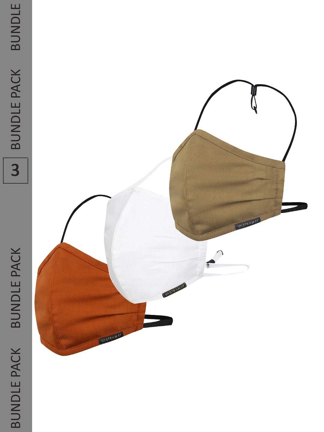 

VASTRAMAY Pack Of 3 Reusable Anti-Pollution 3 Ply Comfortable Masks, Orange