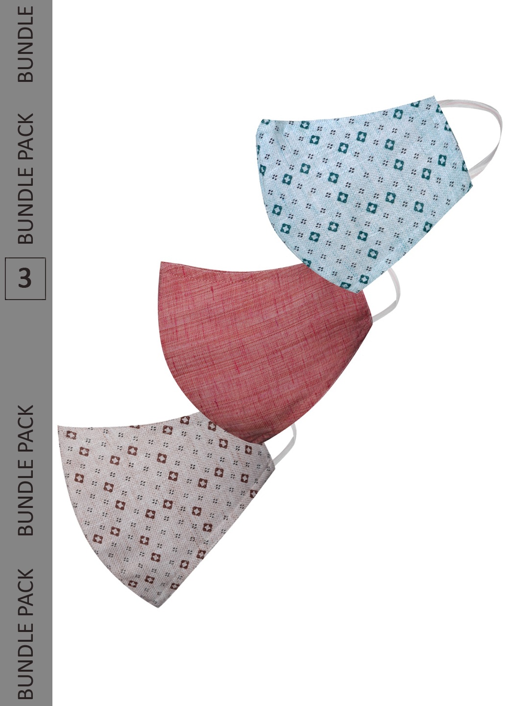 

VASTRAMAY Pack of 3 Reusable Comfortable 3 Ply Ear Loop Masks, Pink
