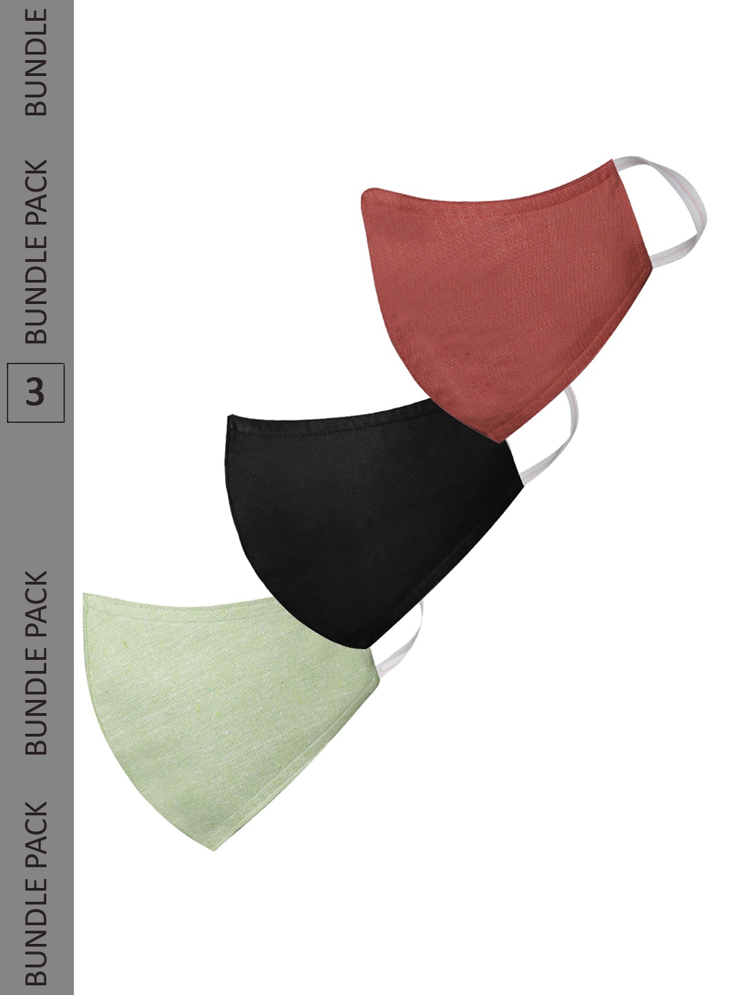 

VASTRAMAY Set Of 3 Adjustable 3-Ply Outdoor Cloth Masks, Black