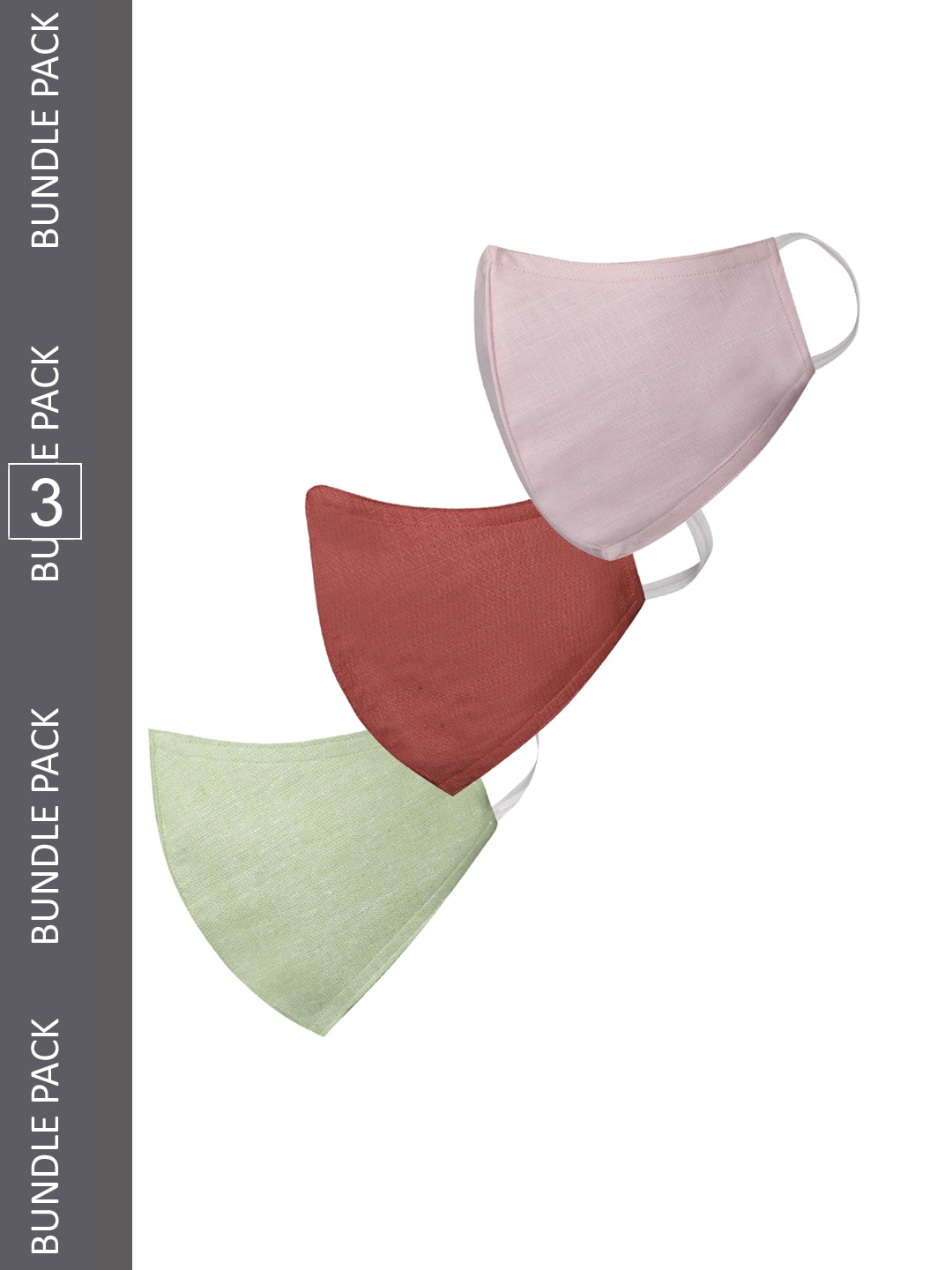 

VASTRAMAY Pack of 3 Solid Reusable Anti-Pollution 3 Ply Comfortable Masks, Pink