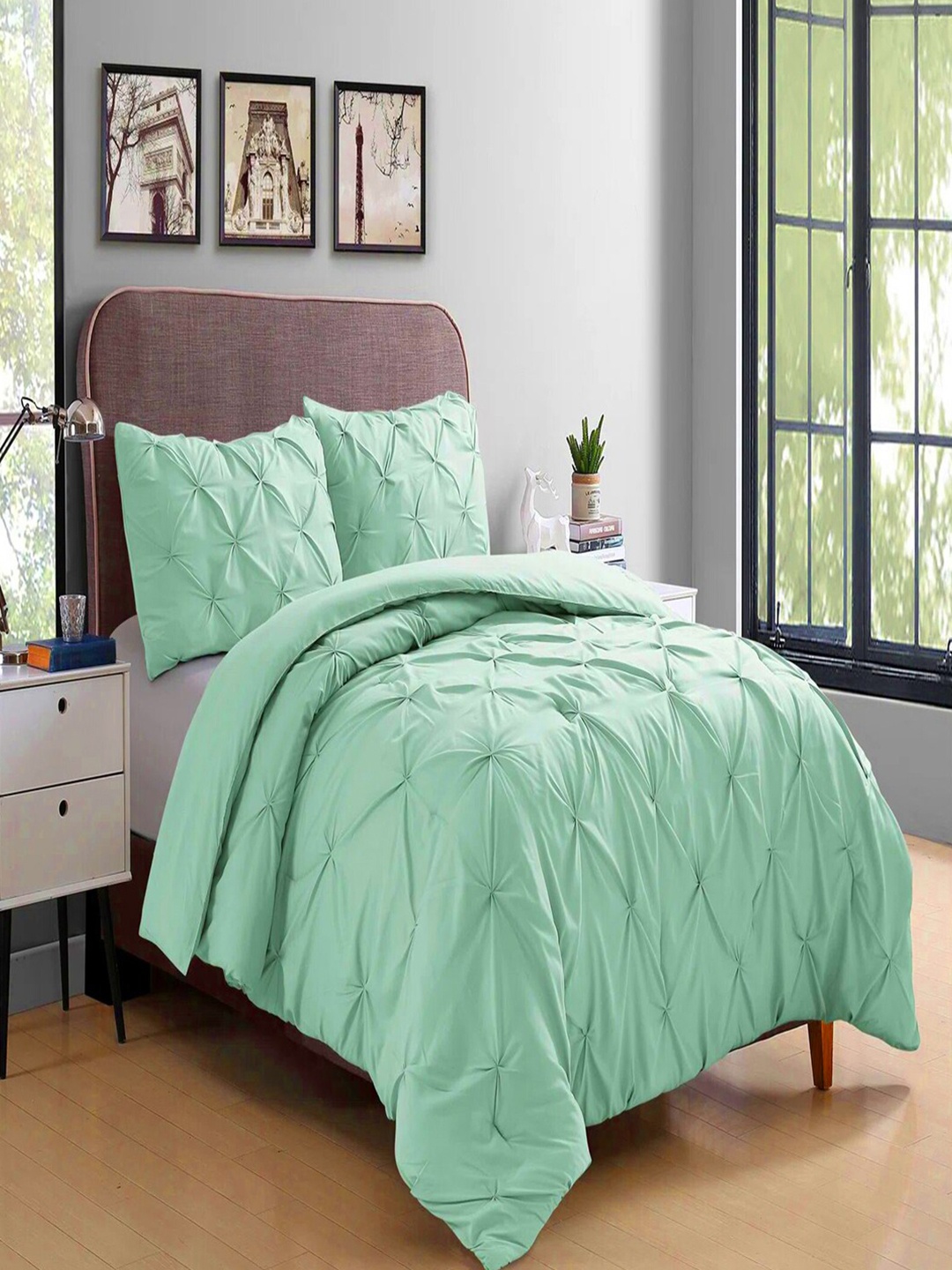 

THE WHITE MOSS Green Microfiber Heavy Winter 600 GSM Double Bed Comforter
