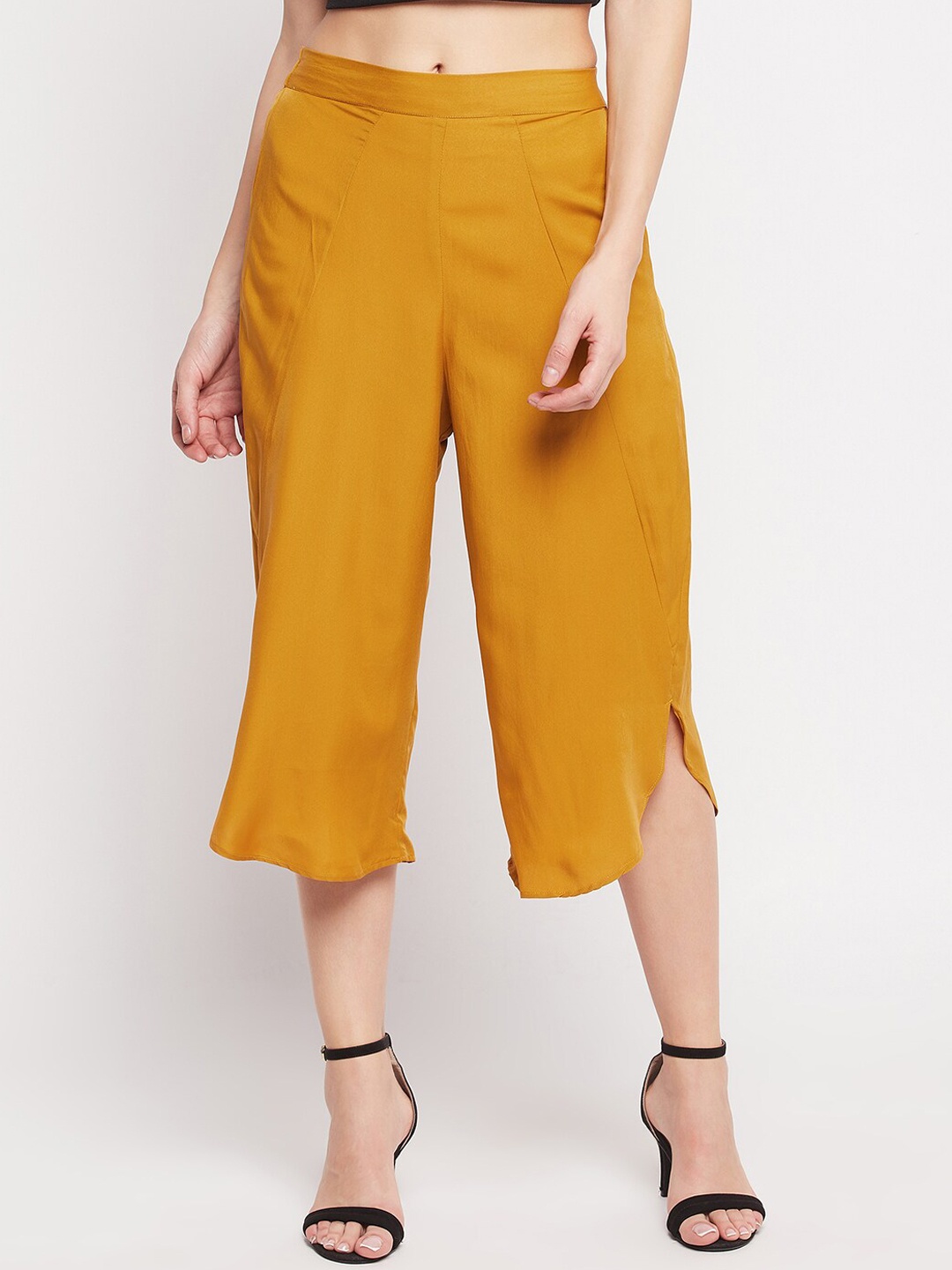 

NABIA Women Relaxed High-Rise Culottes Trousers, Mustard