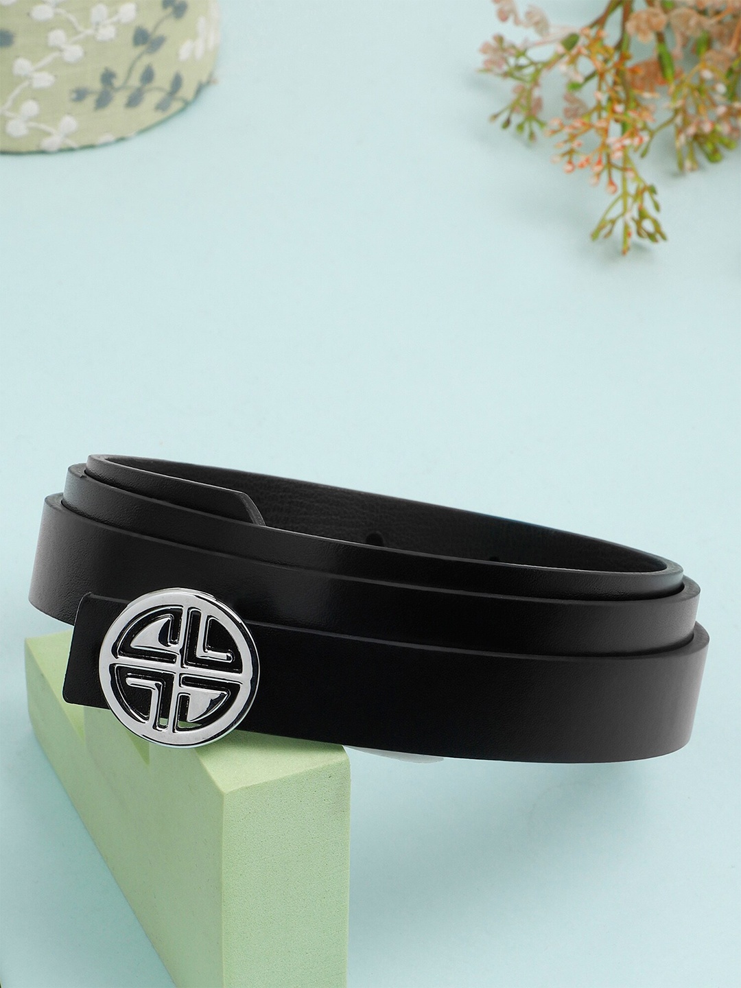 

Carlton London Women Tang Leather Belt, Black