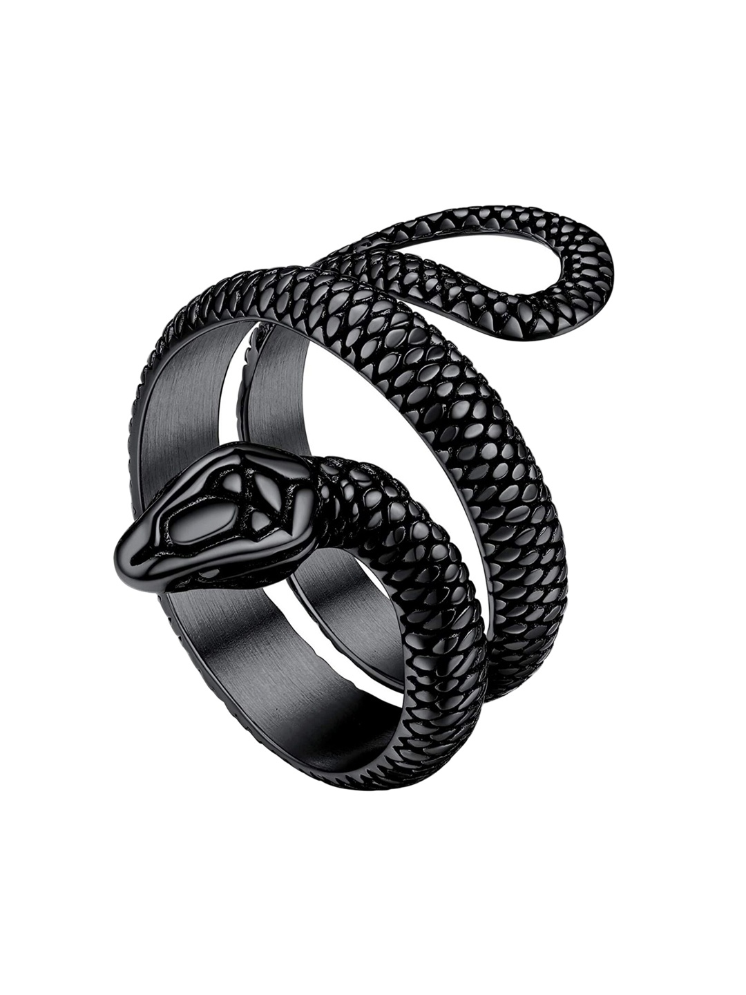 

UNIVERSITY TRENDZ Rhodium-Plated Snake-Charm Adjustable Finger Ring, Silver