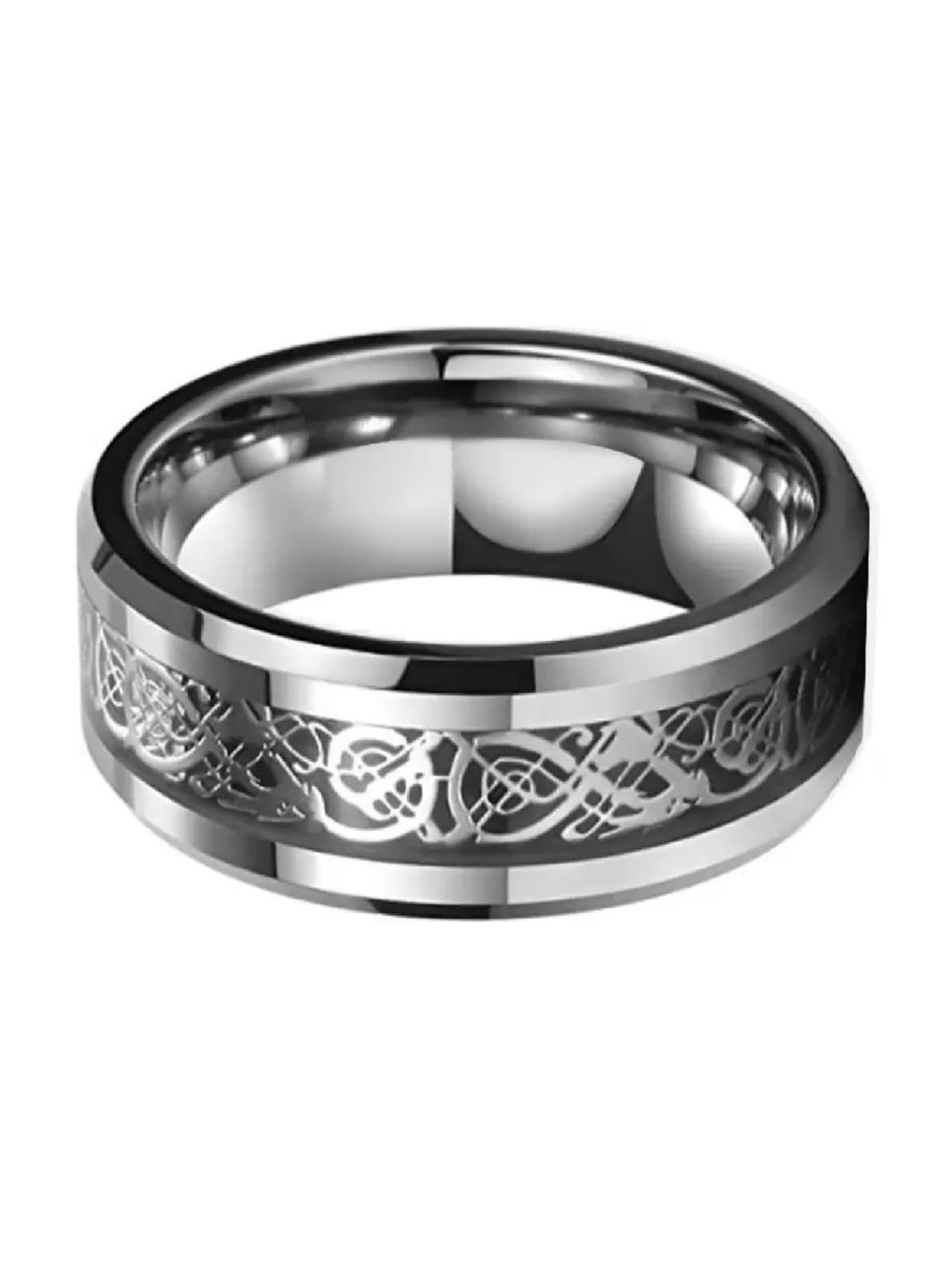 

UNIVERSITY TRENDZ Men Rhodium-Plated Dragon Design Finger Ring, Silver