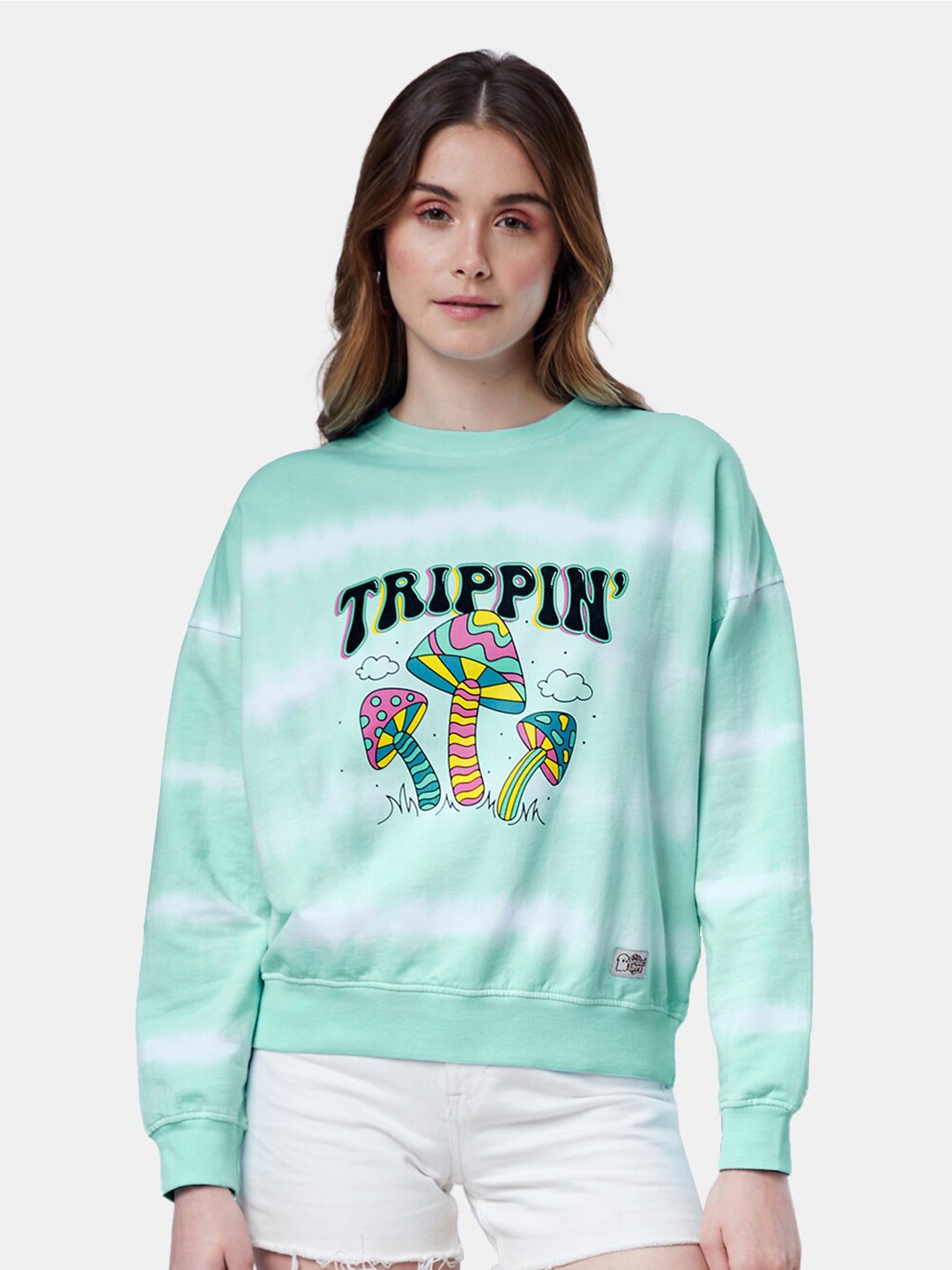 

The Souled Store Women Printed Sweatshirt, Green