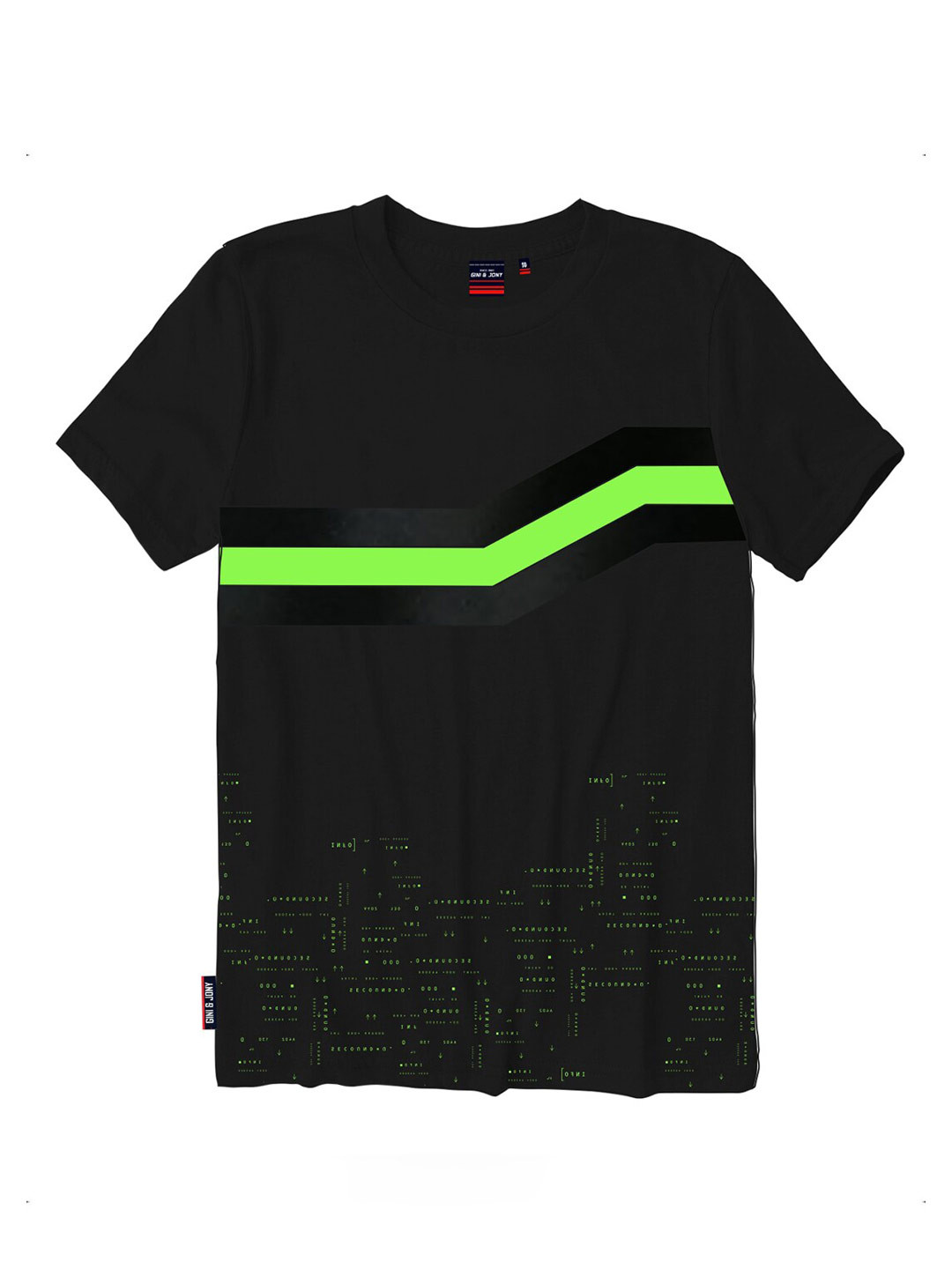 

Gini and Jony Boys Graphic Printed Cotton T-shirt, Black