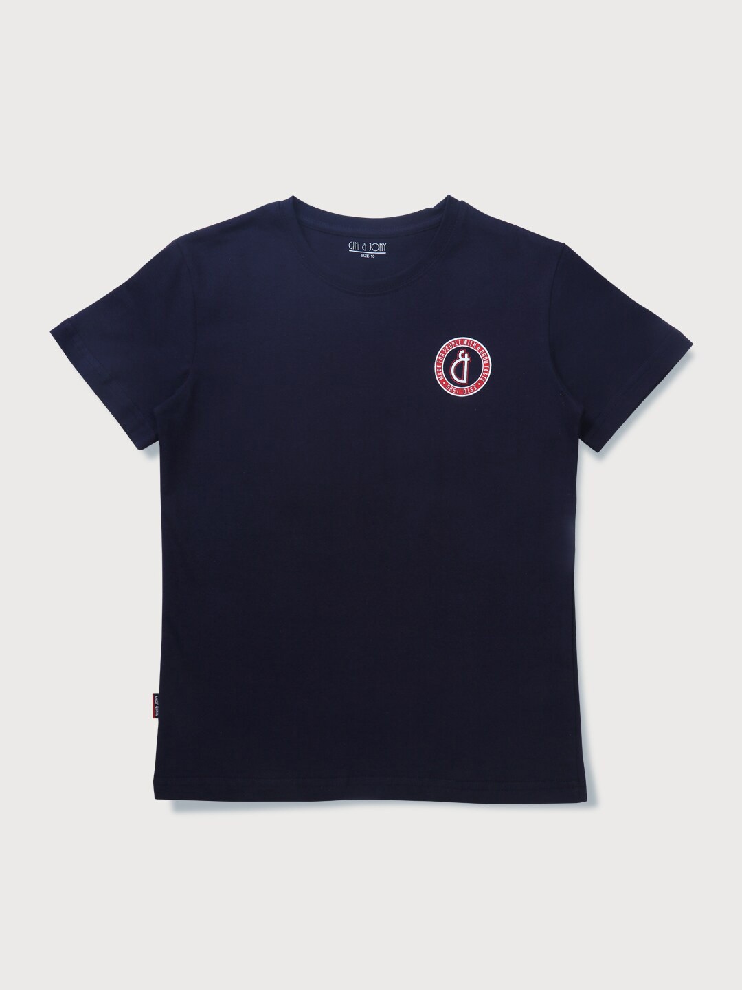 

Gini and Jony Boys Printed Round Neck Cotton T-shirt, Navy blue