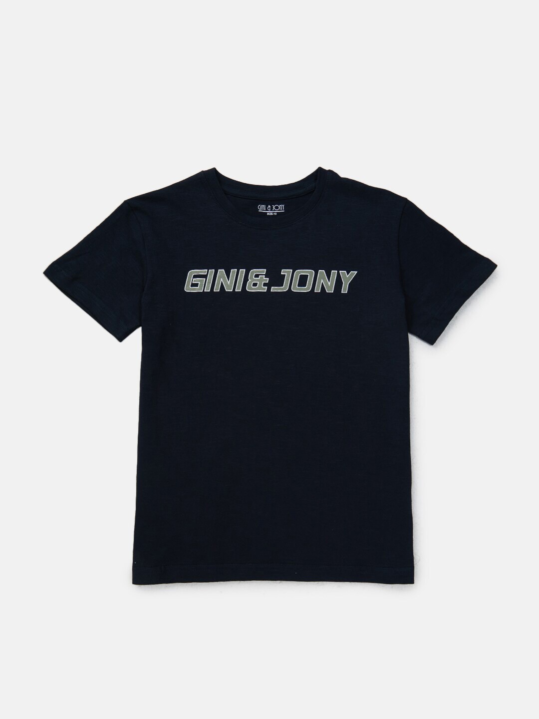 

Gini and Jony Boys Typography Printed T-shirt, Black