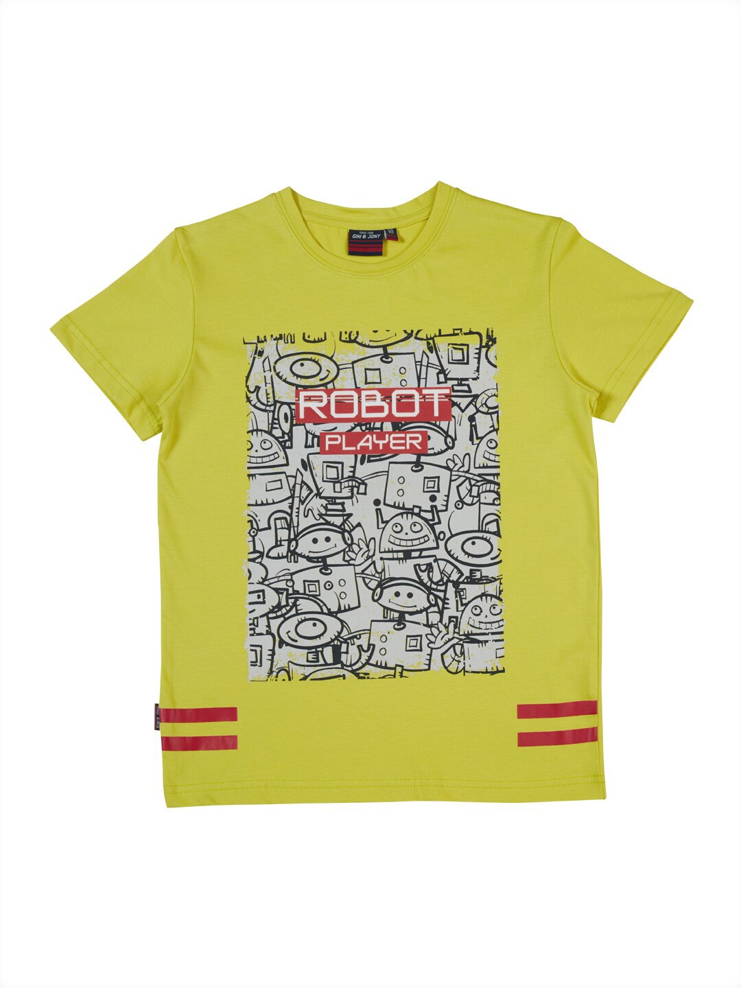 

Gini and Jony Boys Printed Cotton T-shirt, Green