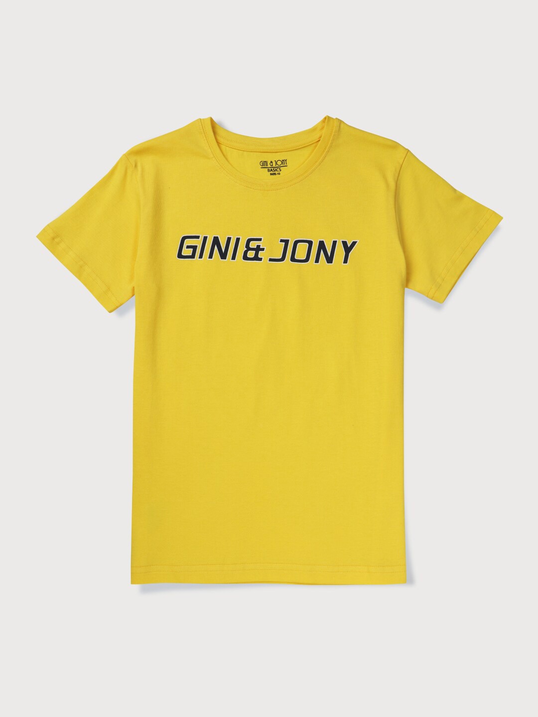 

Gini and Jony Boys Typography Printed T-shirt, Yellow