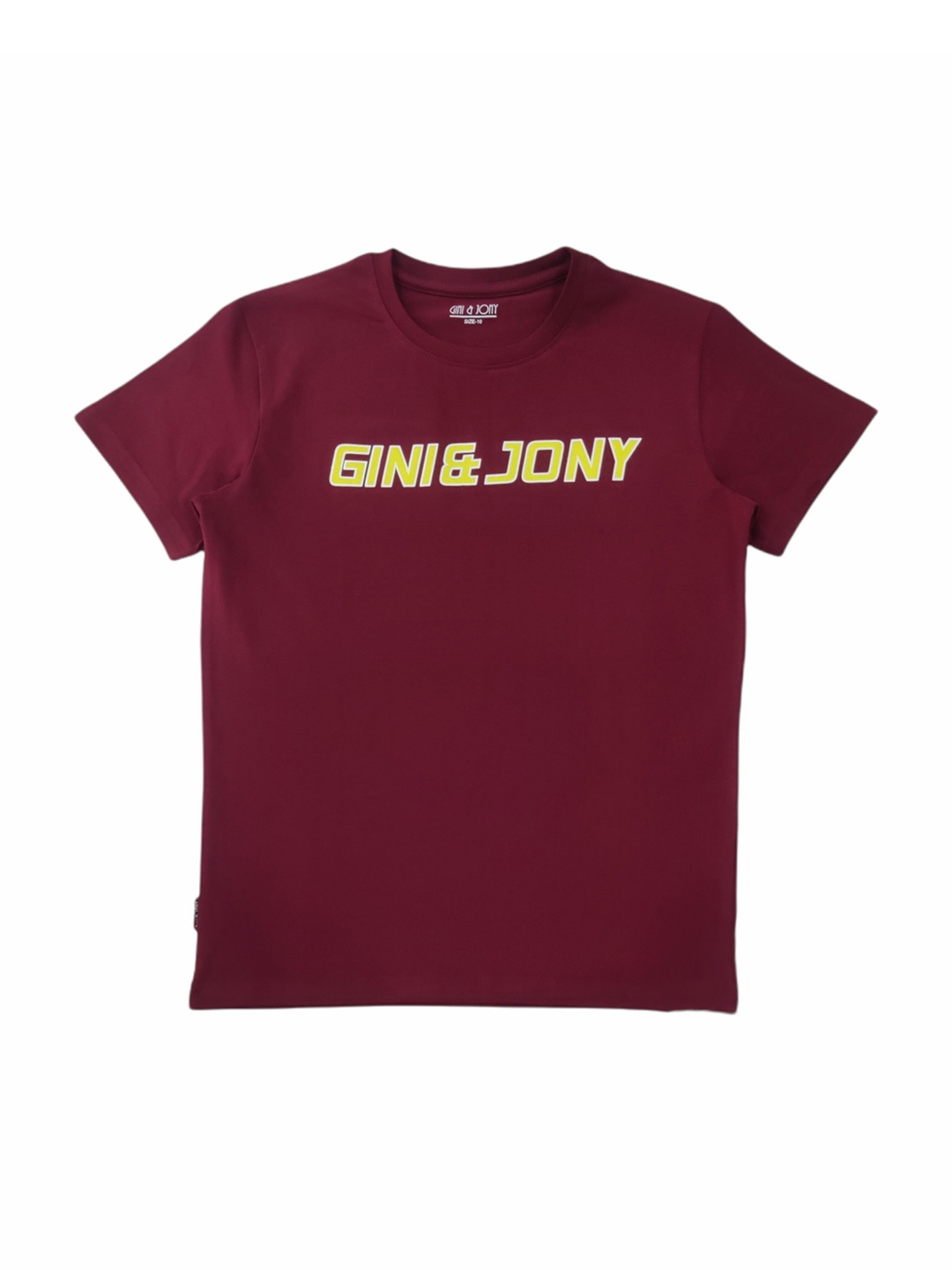 

Gini and Jony Boys Printed Round Neck Cotton T-shirt, Maroon