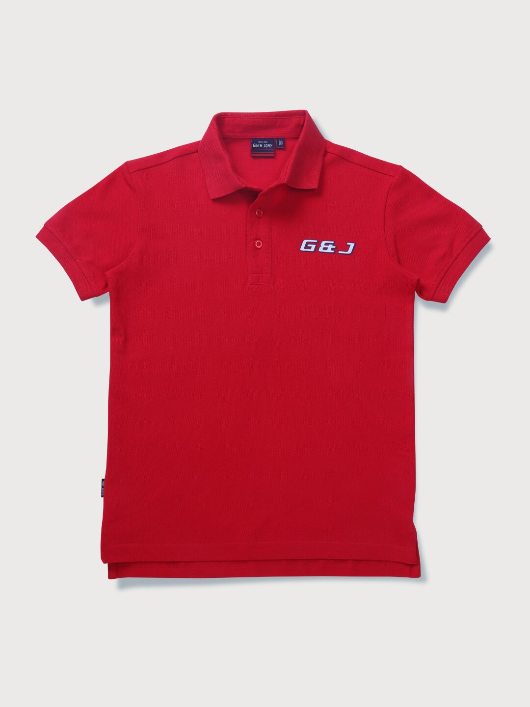 

Gini and Jony Boys Polo Collar Cotton T-shirt, Red