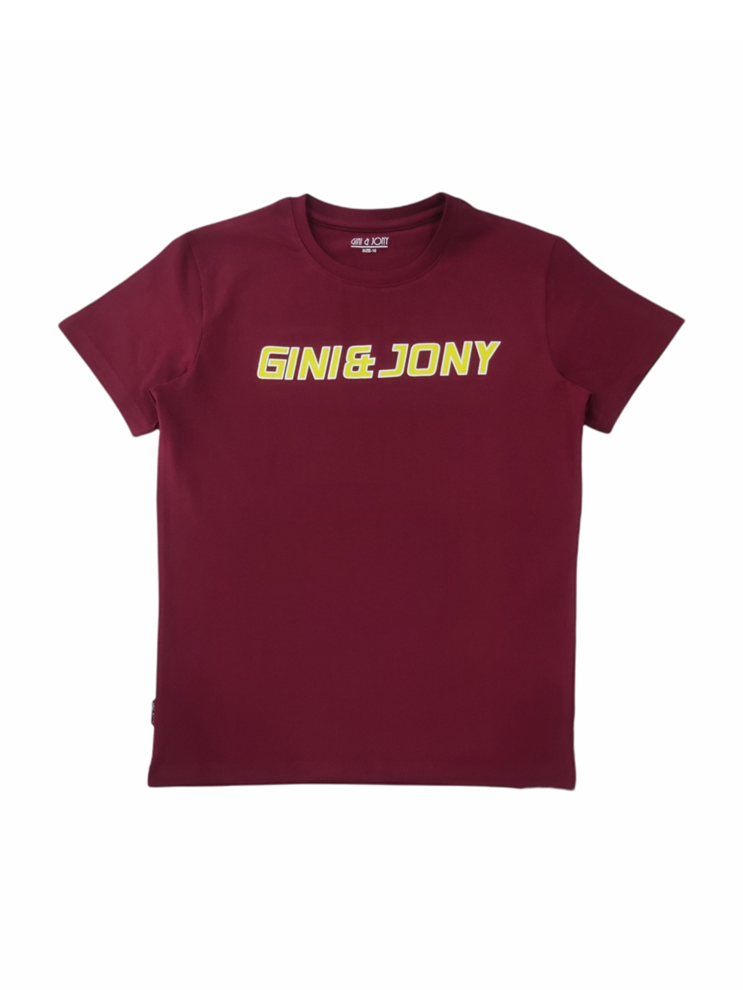 

Gini and Jony Boys Cotton Typography Printed T-shirt, Maroon