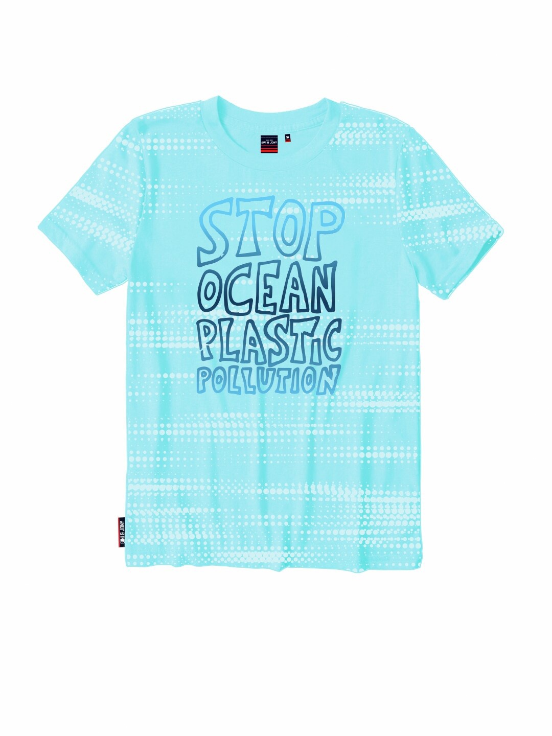 

Gini and Jony Boys Typography Printed Cotton T-shirt, Blue