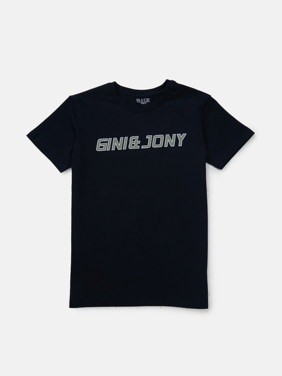 

Gini and Jony Boys Typography Printed Cotton T-shirt, Black