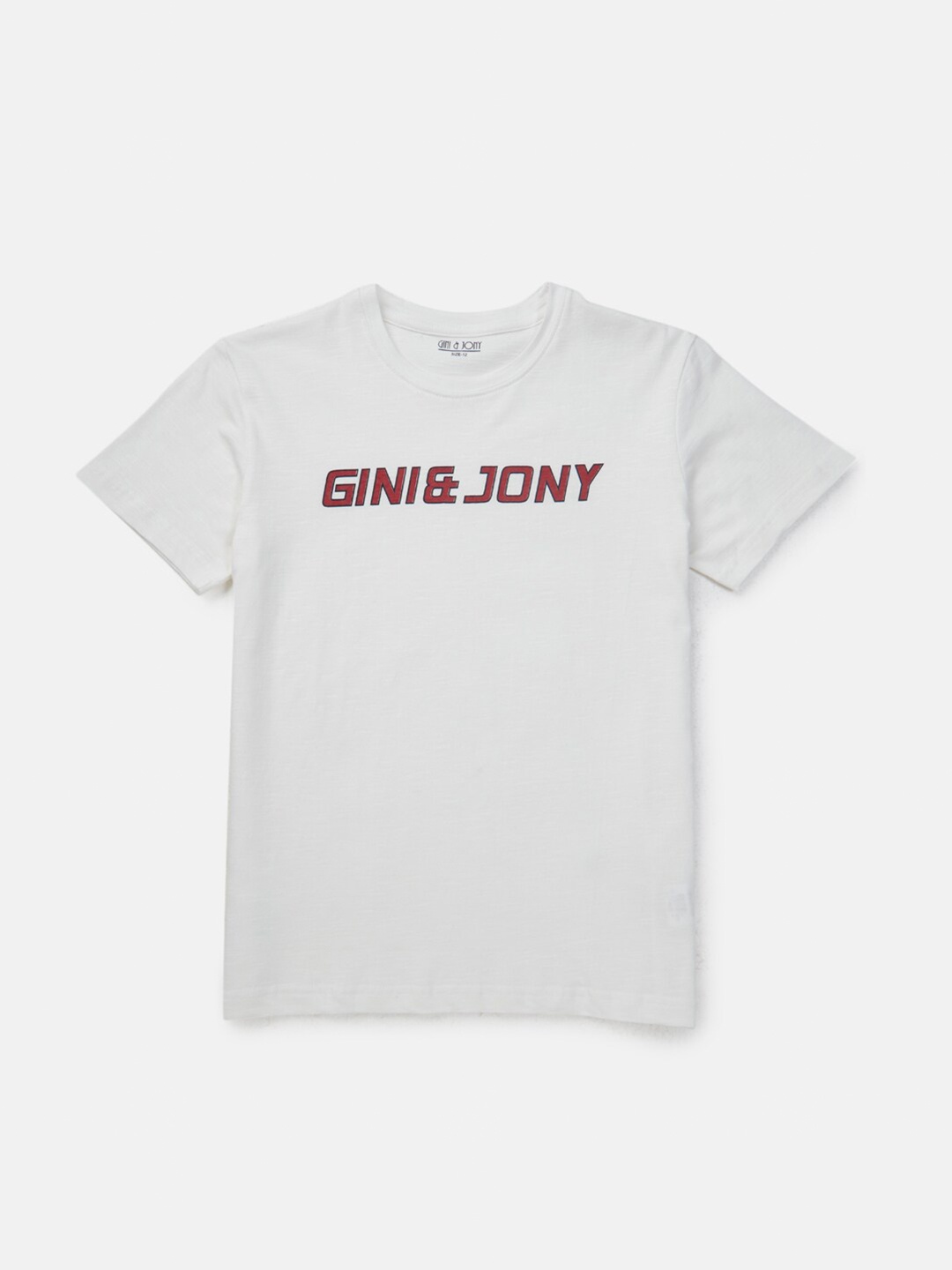 

Gini and Jony Boys Typography Printed Applique T-shirt, White