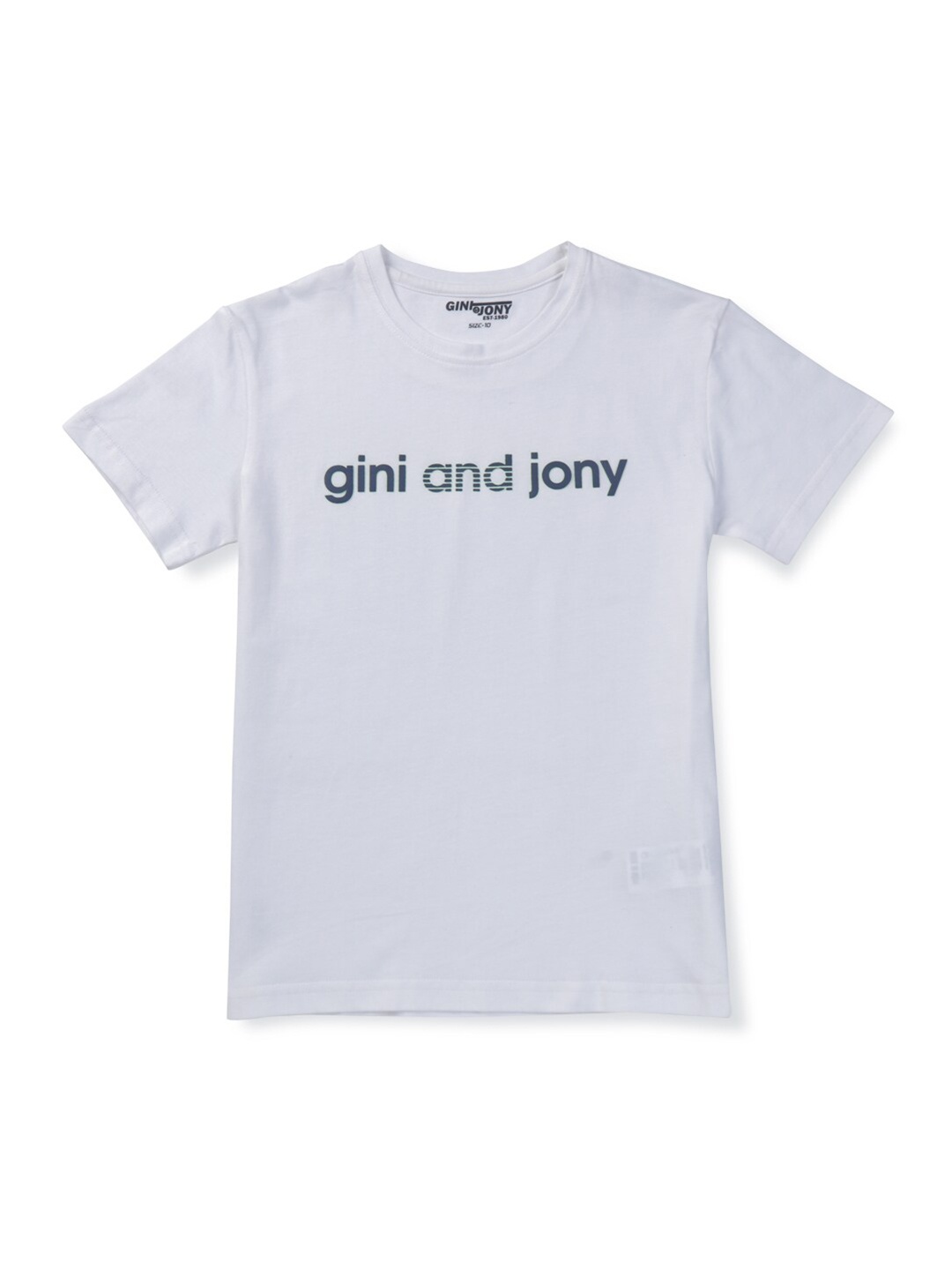 

Gini and Jony Boys Typography Printed Cotton T-shirt, White